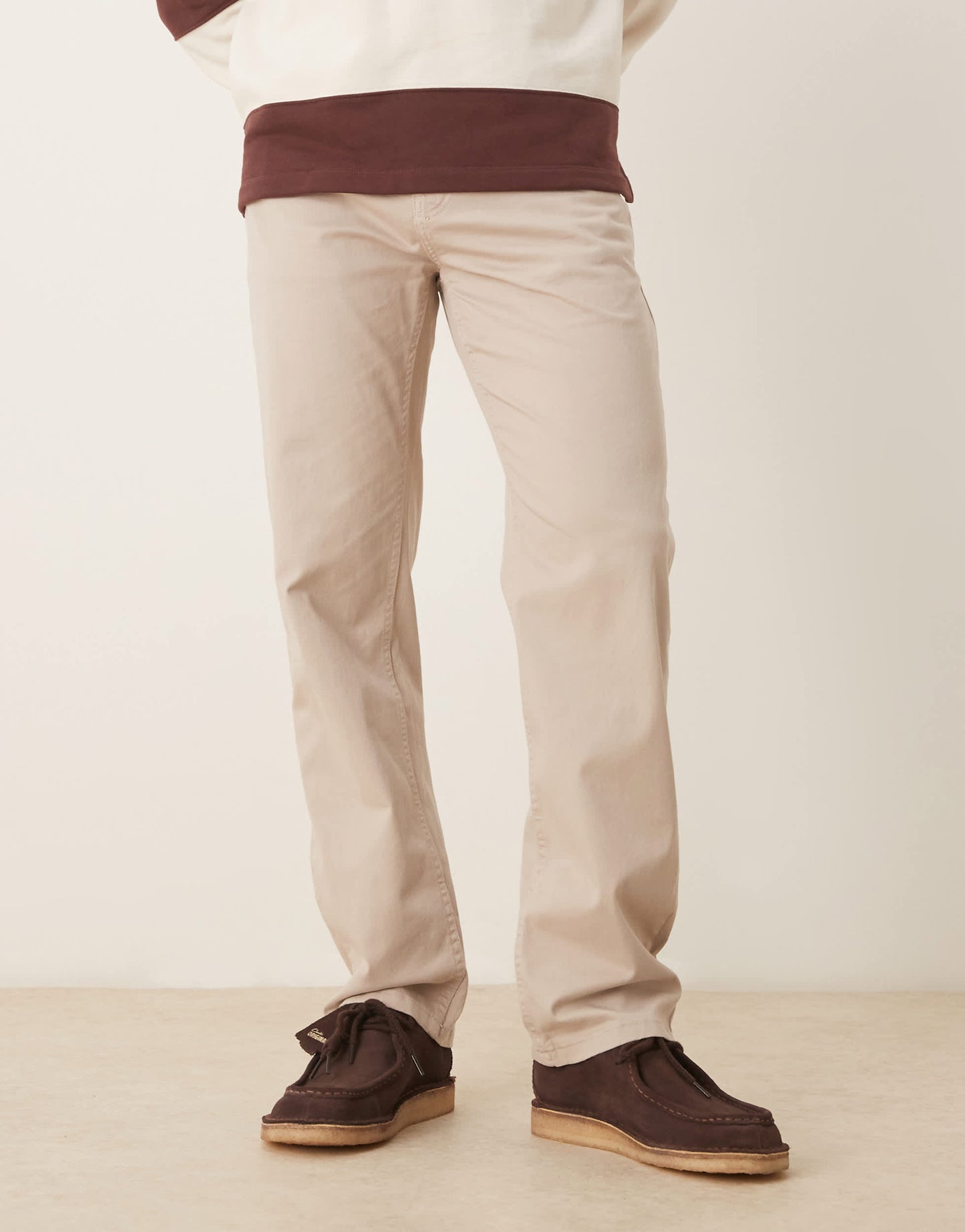 ASOS DESIGN straight fit chino in stone