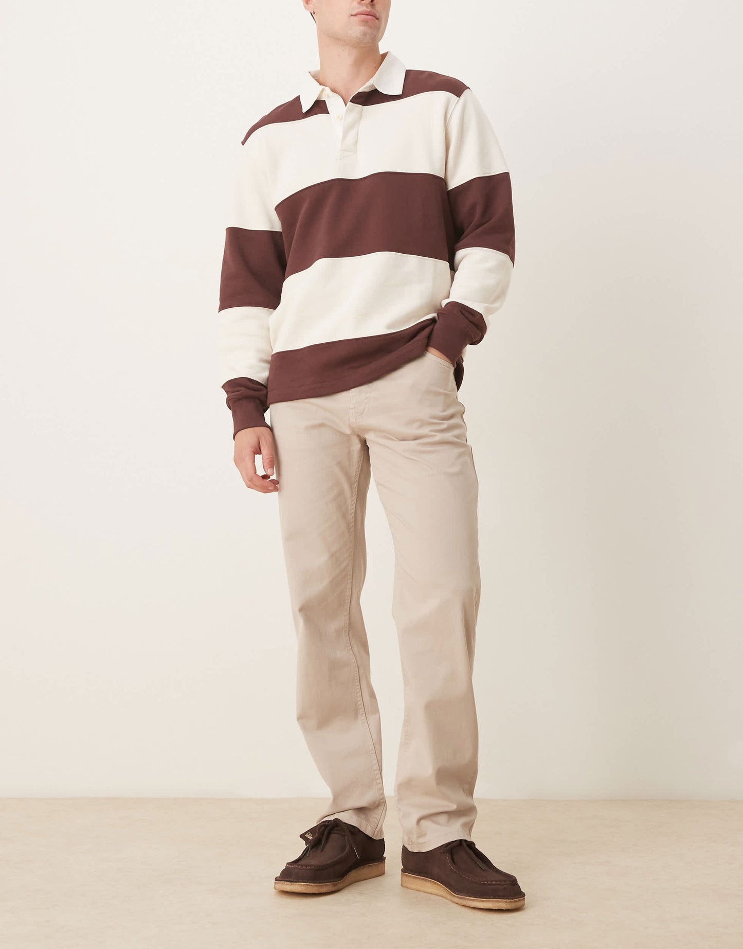 ASOS DESIGN straight fit chino in stone