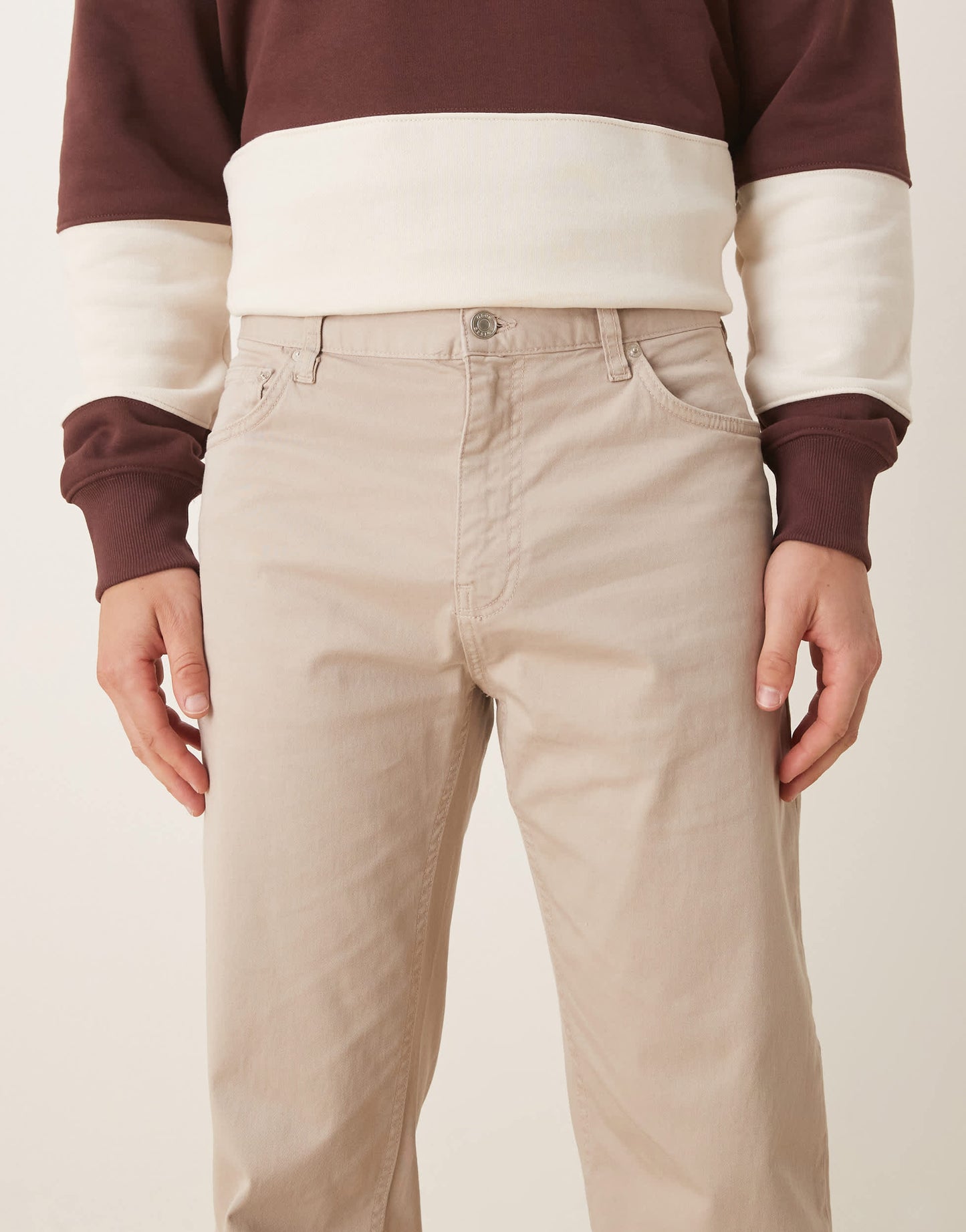 ASOS DESIGN straight fit chino in stone