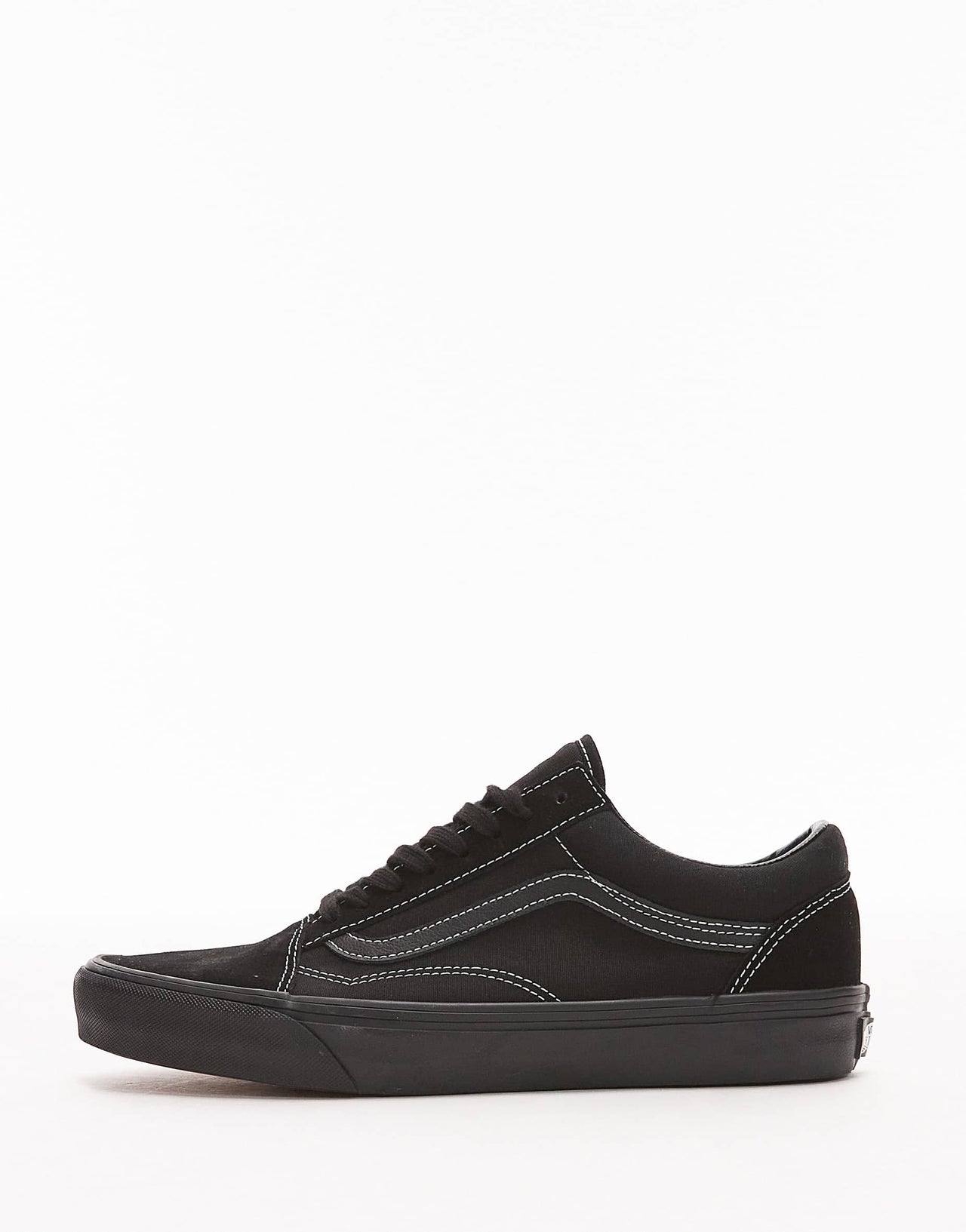 Vans Old Skool trainers in triple black with white seem detailing
