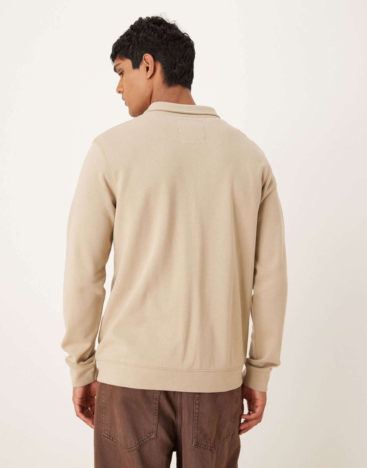 Threadbare cotton mix 300 GSM long sleeve overshirt in stone