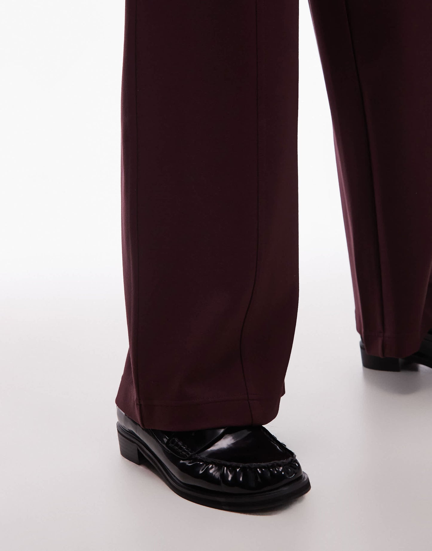 Mango pleat front straight leg jogger co-ord in burgundy