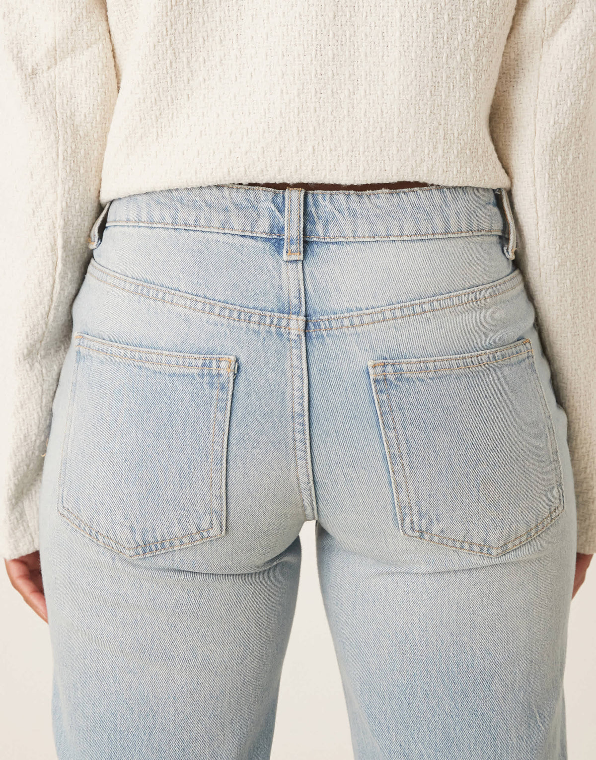ASOS DESIGN relaxed flare jean in light mid blue