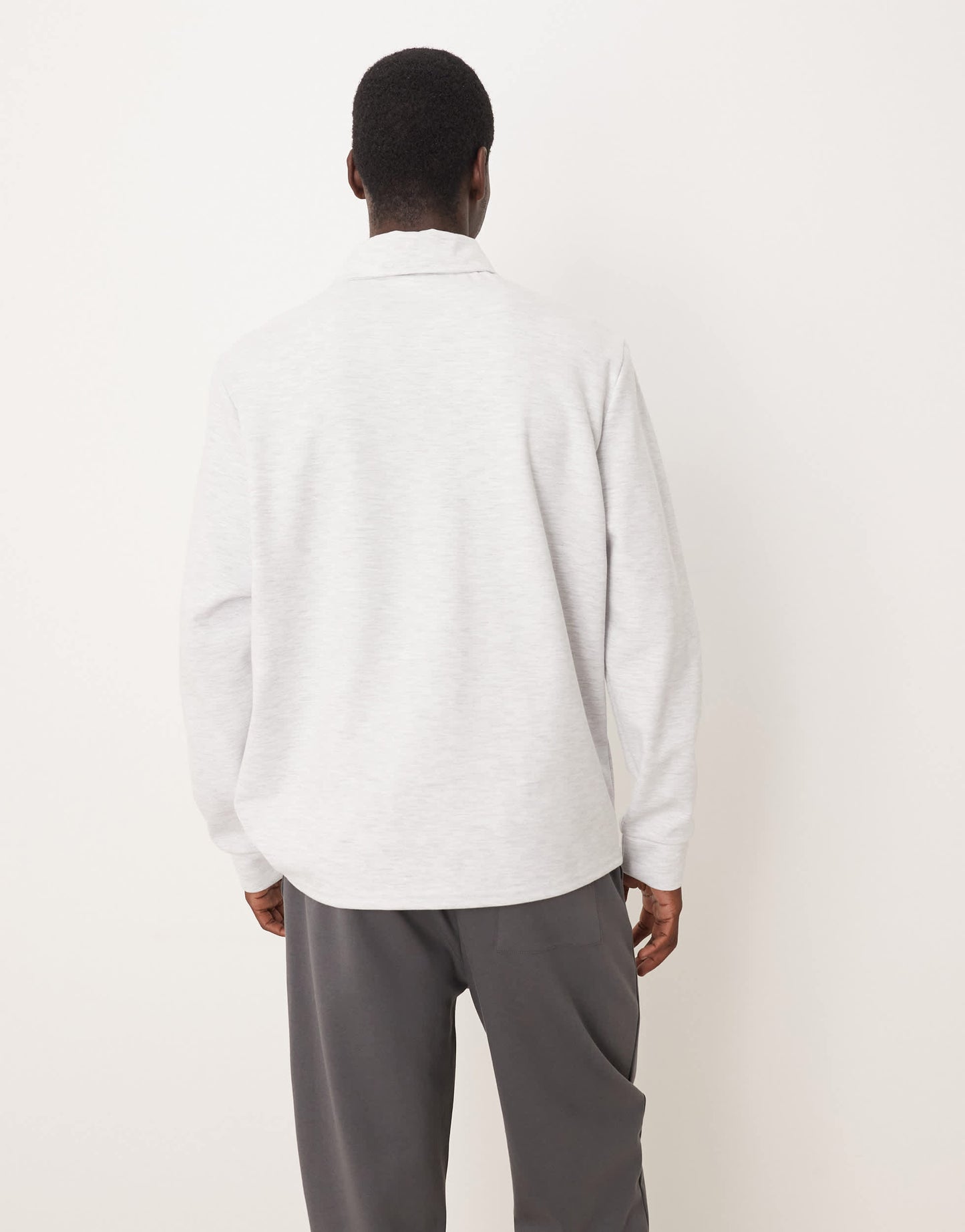 ASOS DESIGN smart scuba-style fabric polo shirt in oatmeal marl co-ord