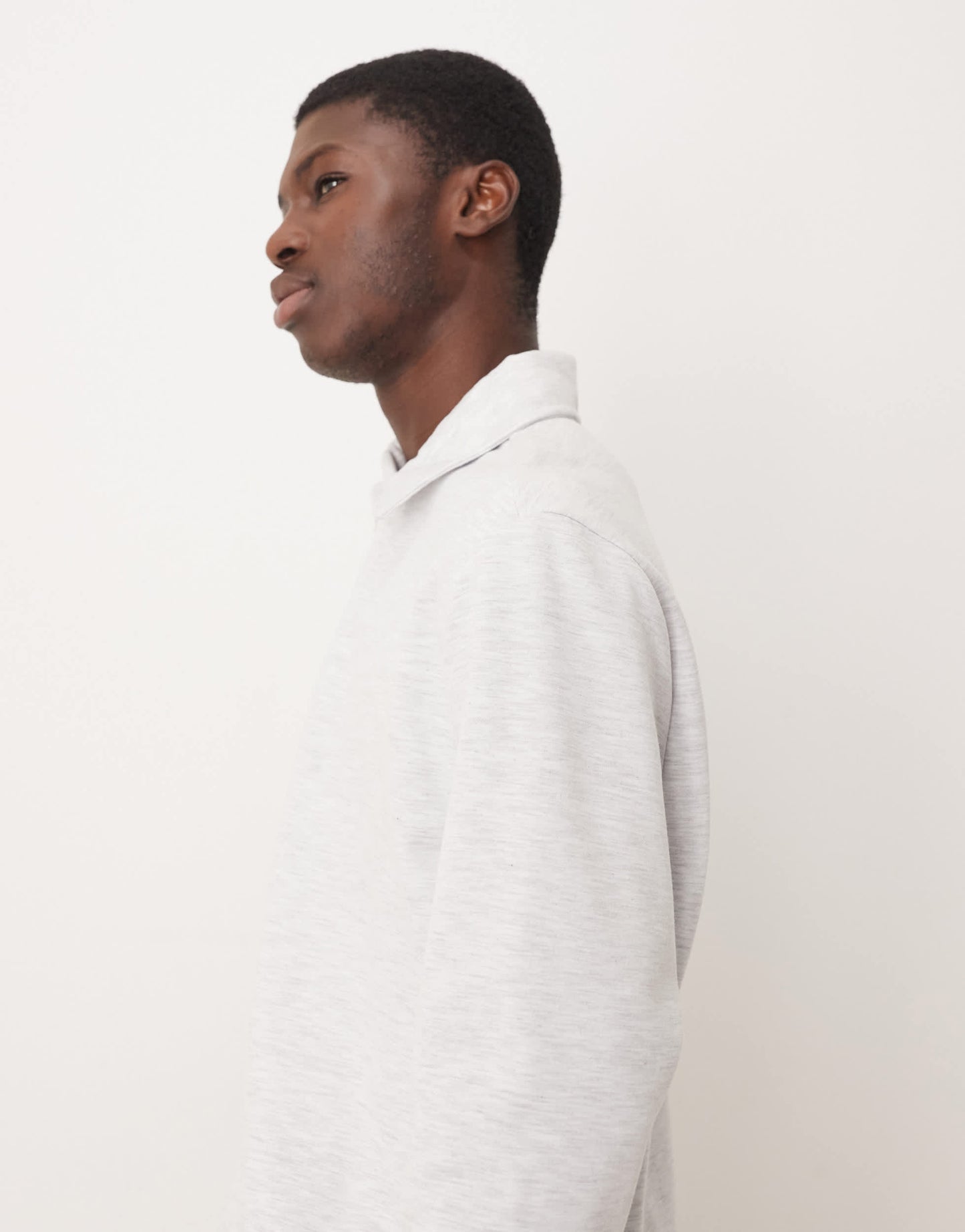 ASOS DESIGN smart scuba-style fabric polo shirt in oatmeal marl co-ord