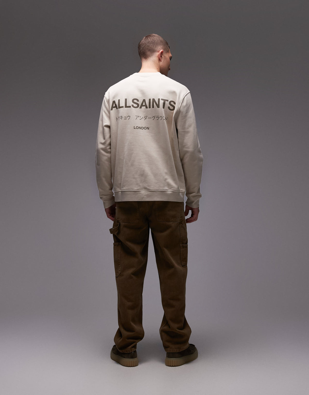 Allsaints Underground sweatshirt in beige
