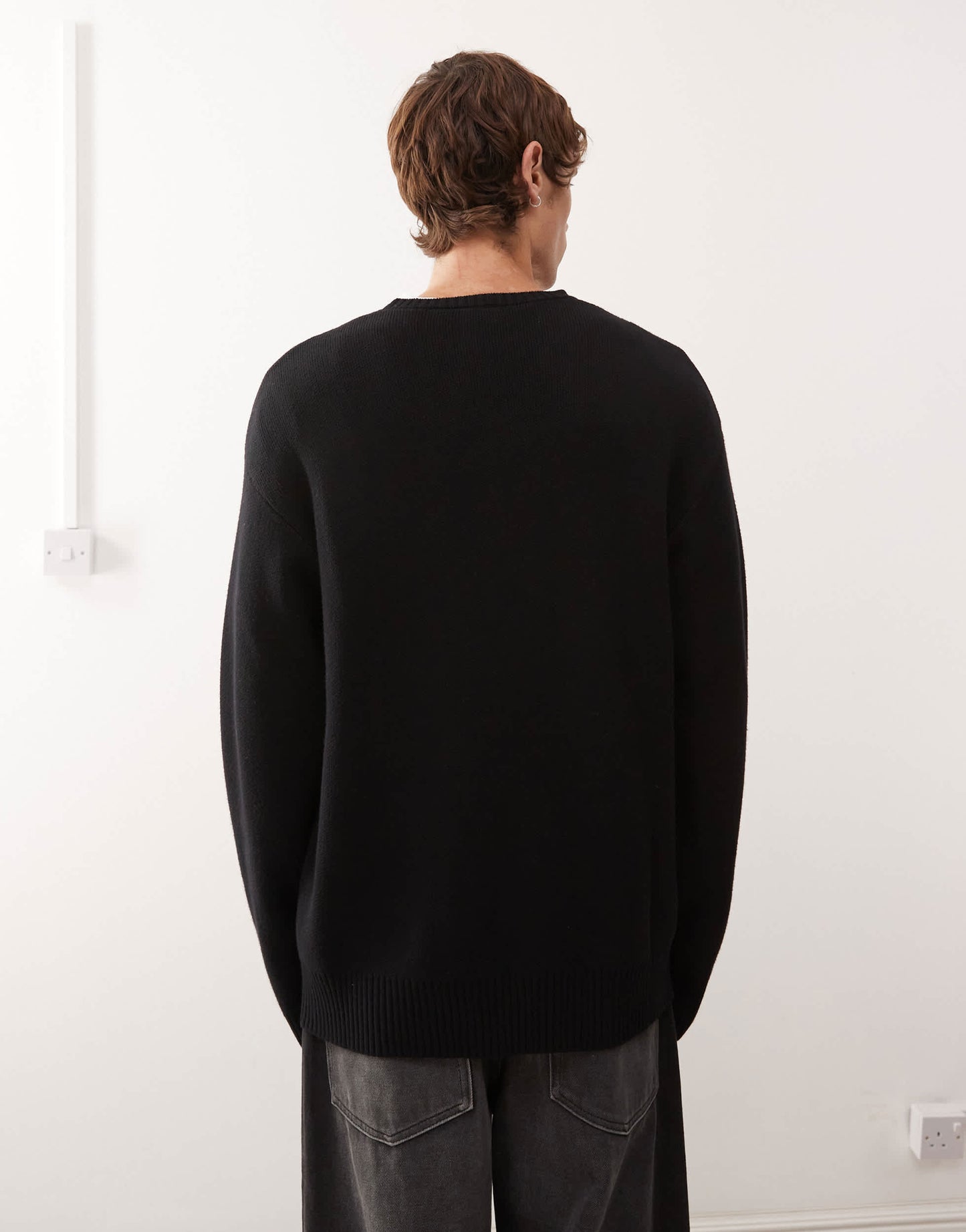 New Era Chicago Bulls oversized knitted jumper in black