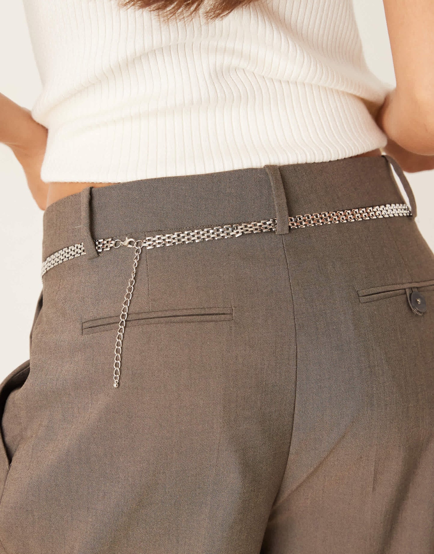 DesignB London chain belt in silver