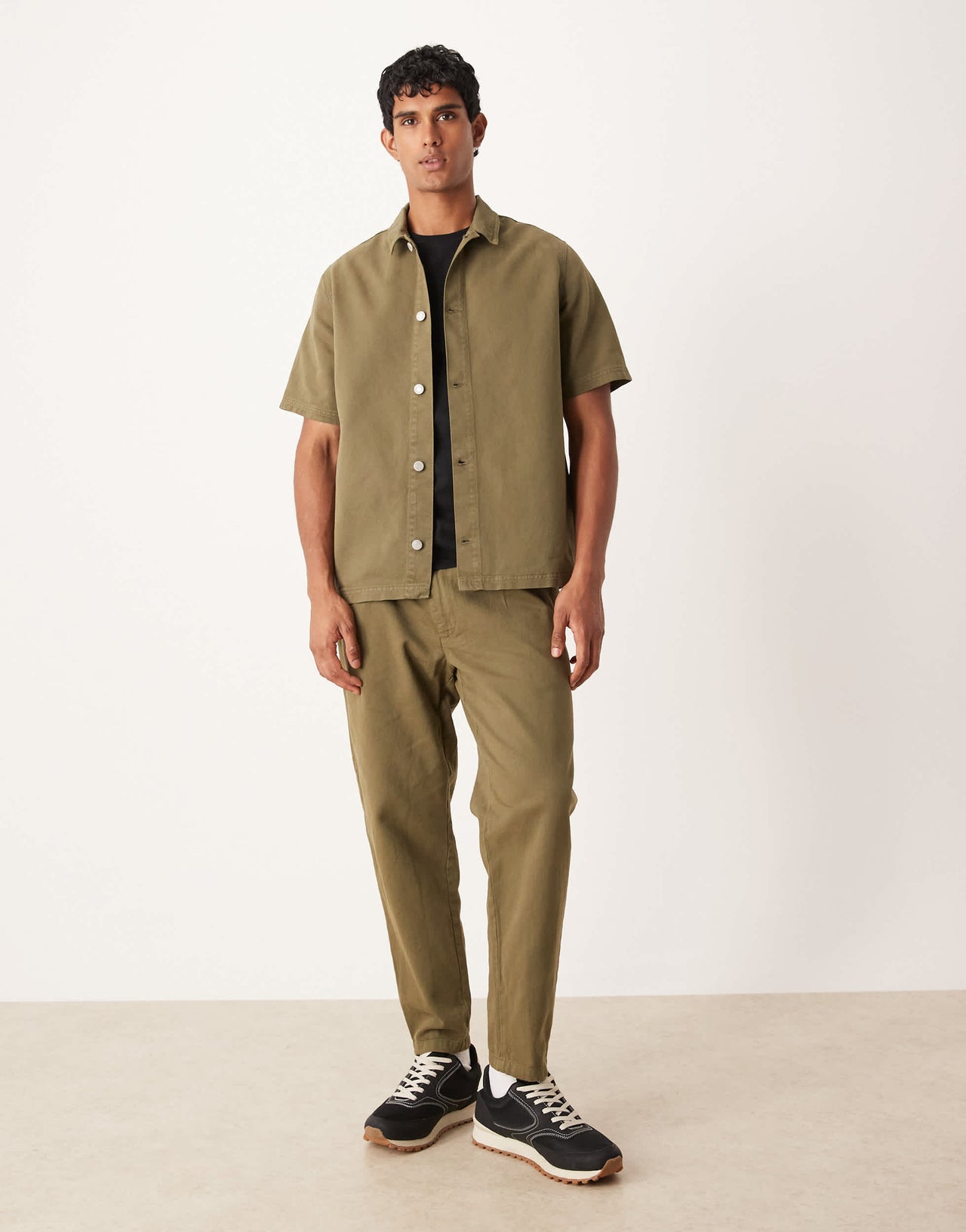 ASOS DESIGN co-ord relaxed short sleeve shirt in khaki