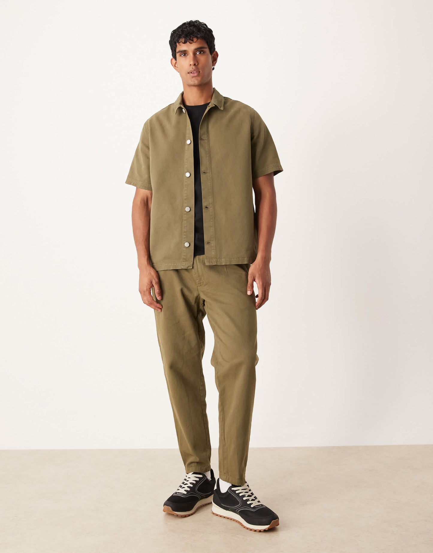 ASOS DESIGN co-ord relaxed short sleeve shirt in khaki
