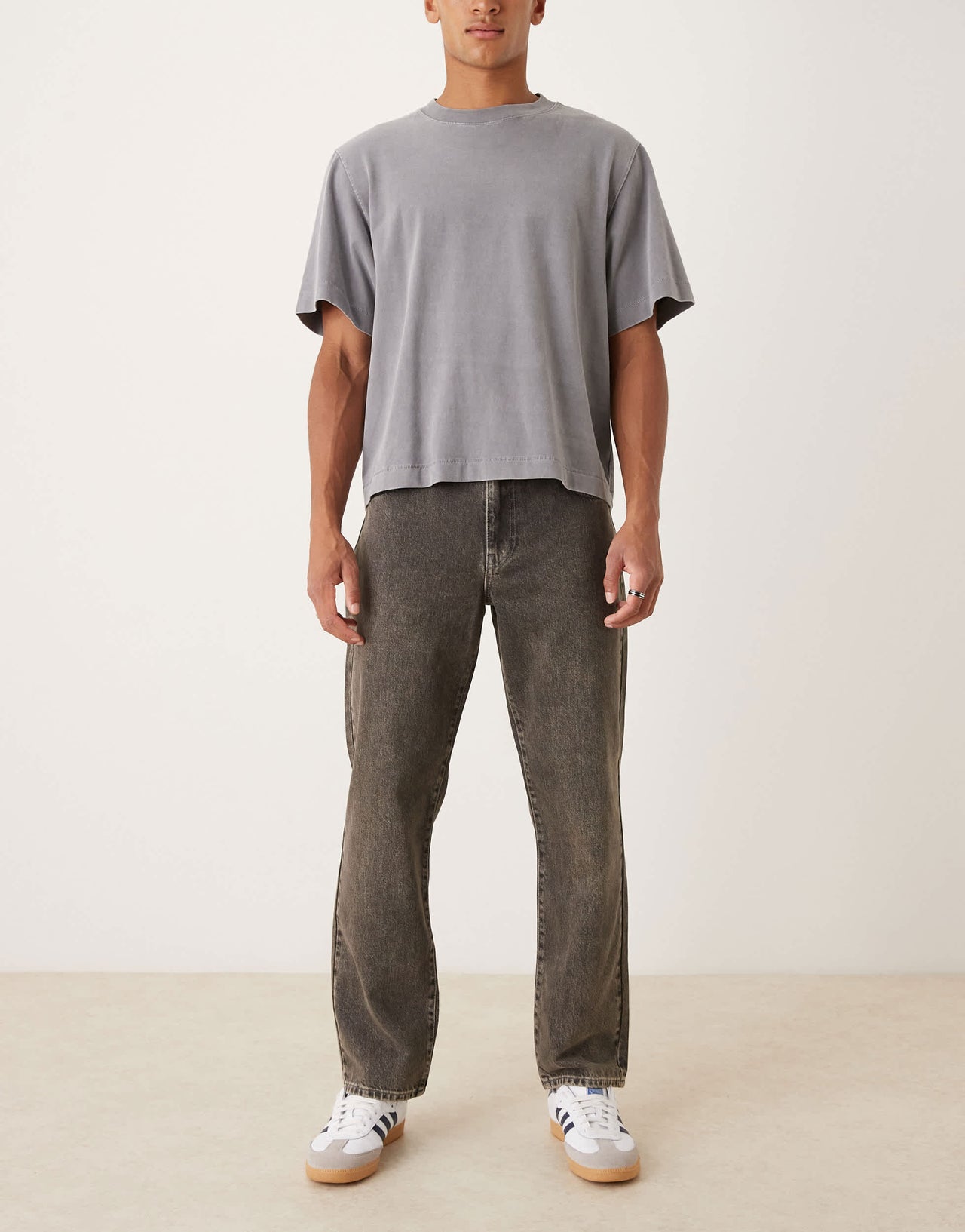 ASOS DESIGN straight jeans in grey wash with tint