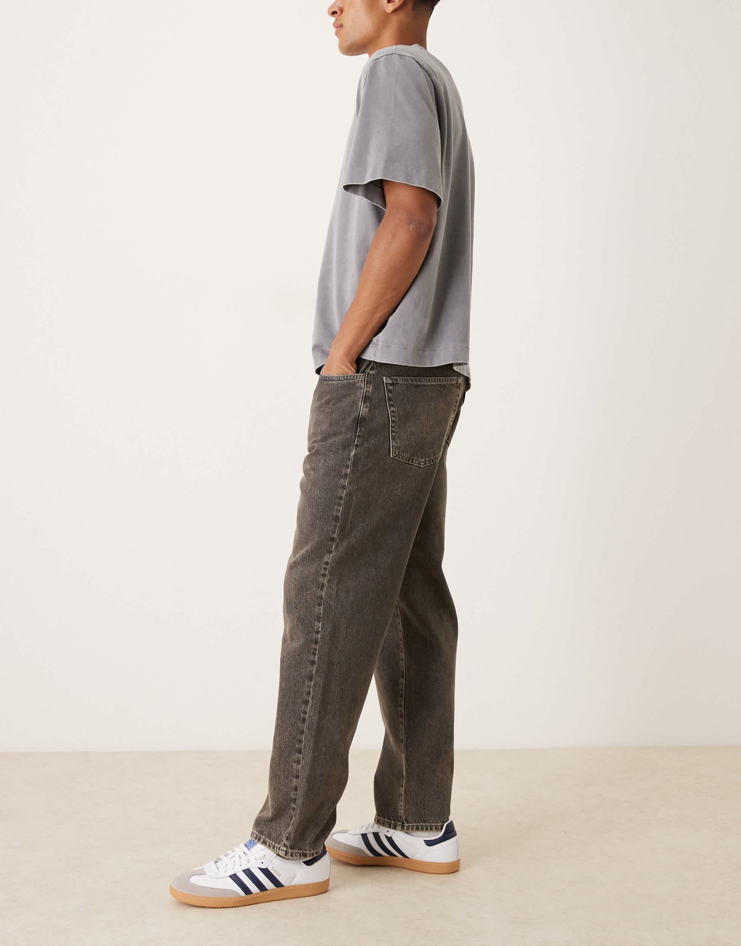 ASOS DESIGN straight jeans in grey wash with tint