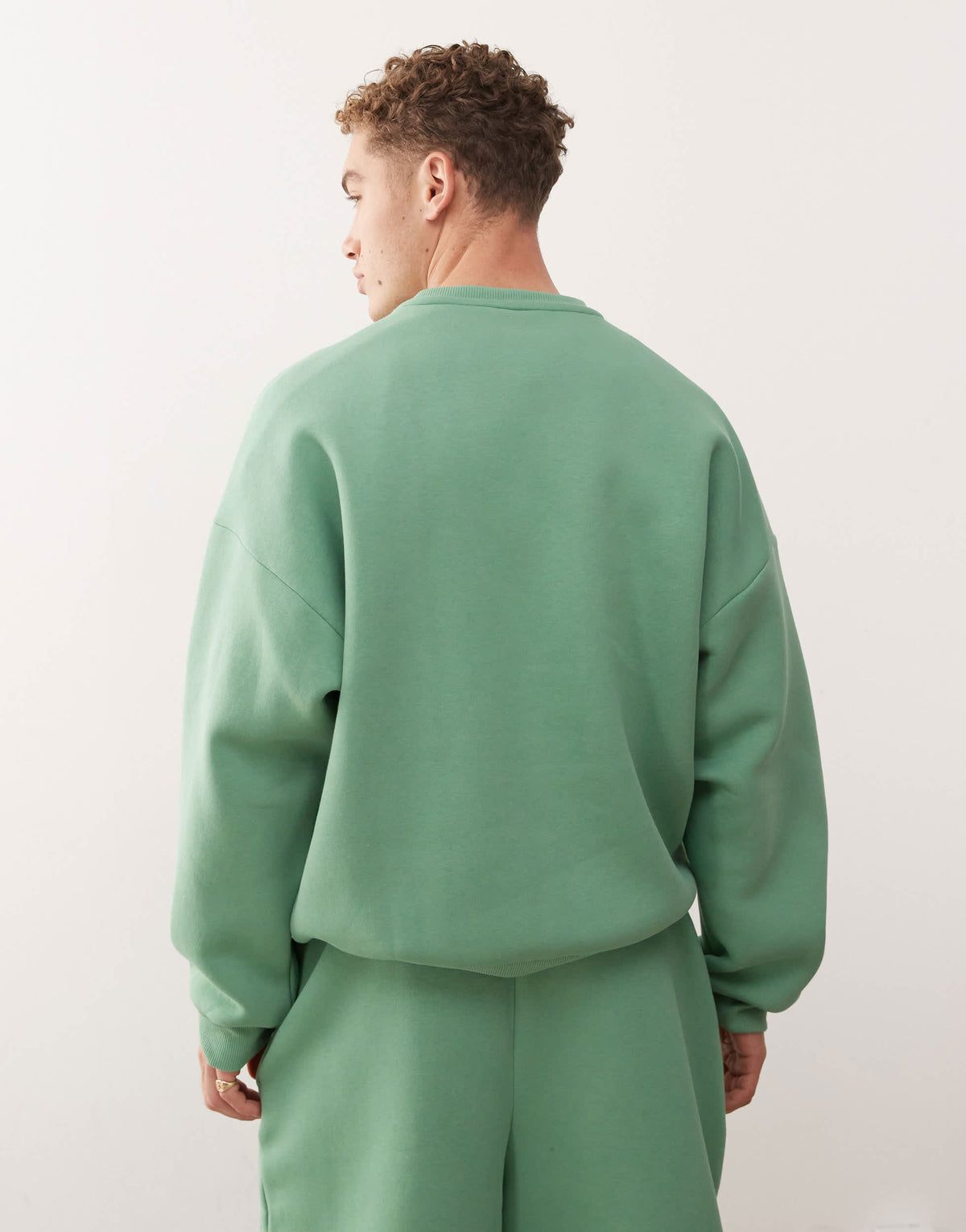COLLUSION Heavyweight boxy sweat in green