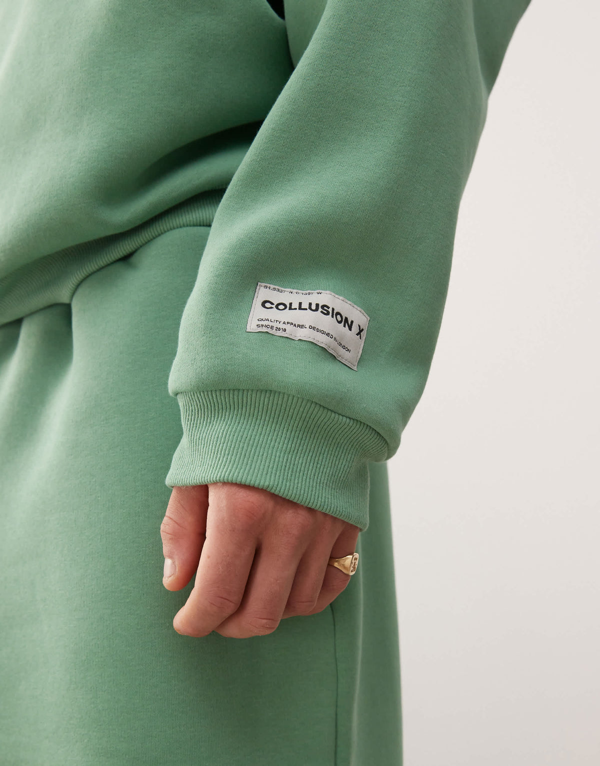 COLLUSION Heavyweight boxy sweat in green