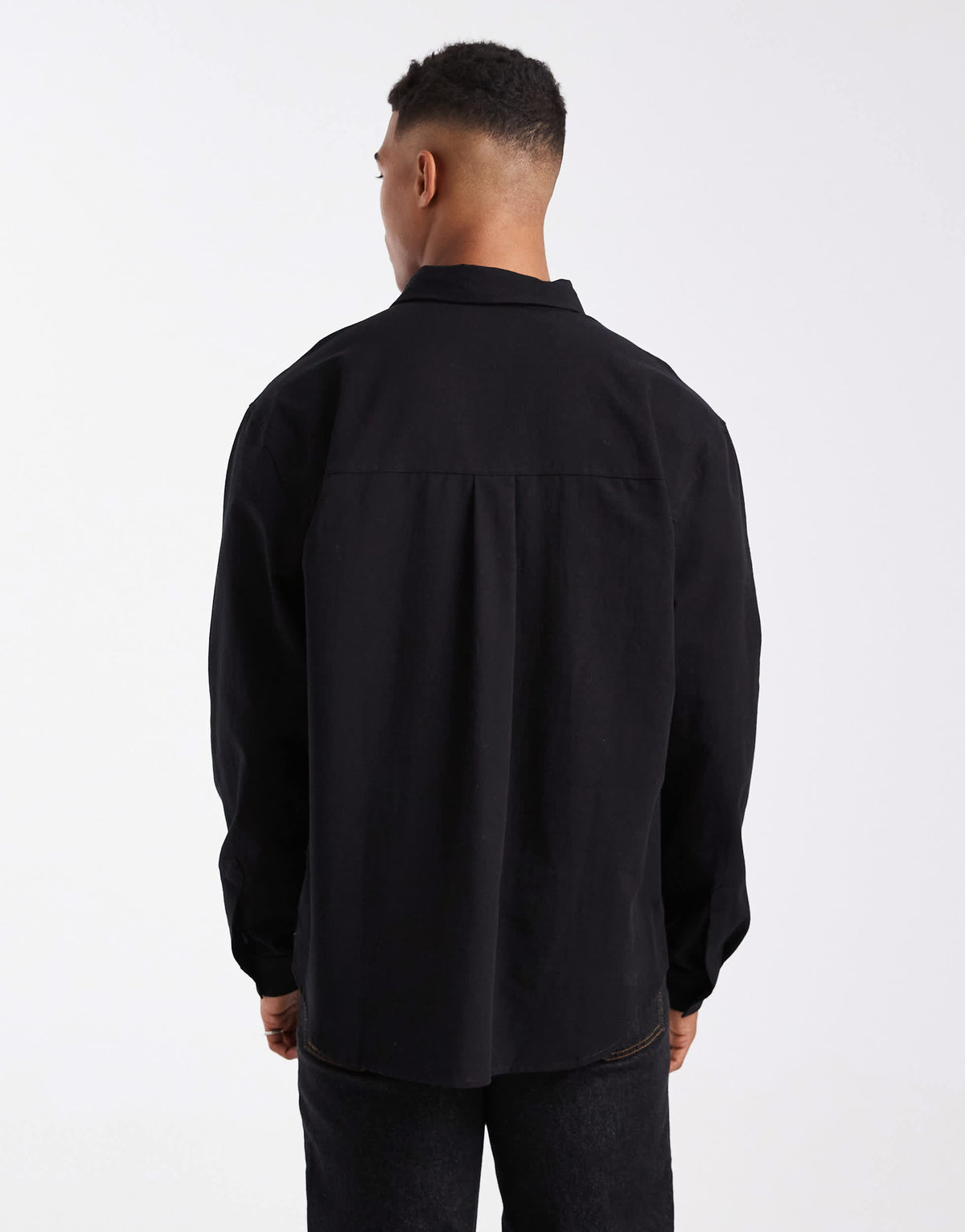 ASOS DESIGN relaxed overhead shirt in black