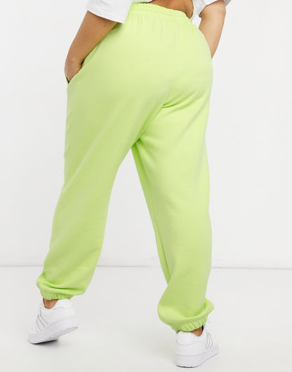 adidas Originals Plus oversized cuffed joggers in frozen yellow