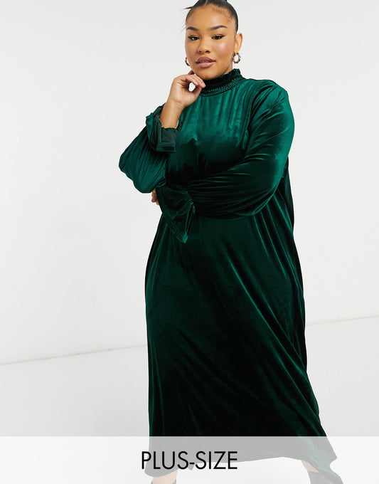 Native Youth Plus relaxed shirt in black velvet co-ord