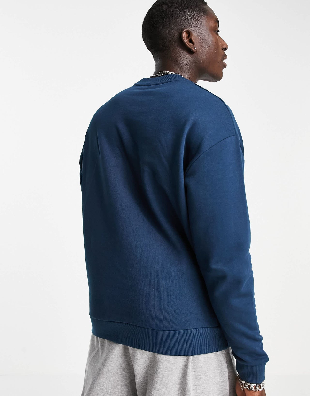 ASOS DESIGN oversized sweatshirt in navy