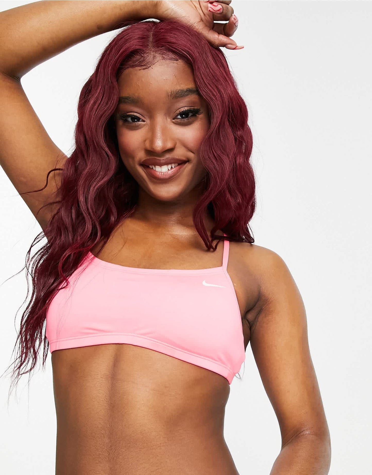 Nike racerback bikini top in pink