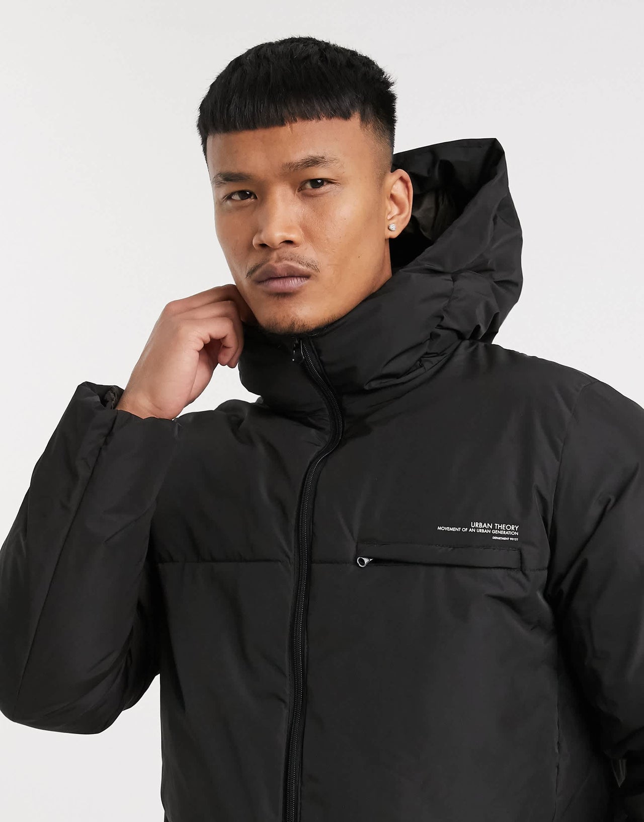 Pull&Bear puffer jacket in black