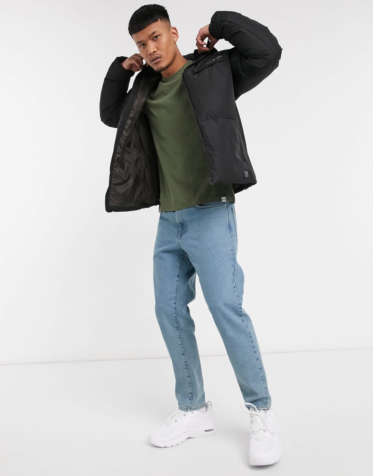 Pull&Bear puffer jacket in black