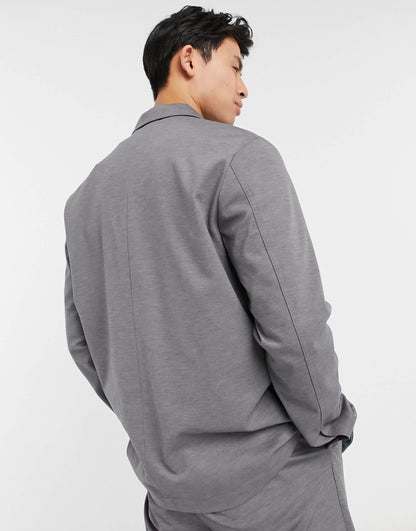 Selected Homme jersey boxy suit jacket slim fit in grey