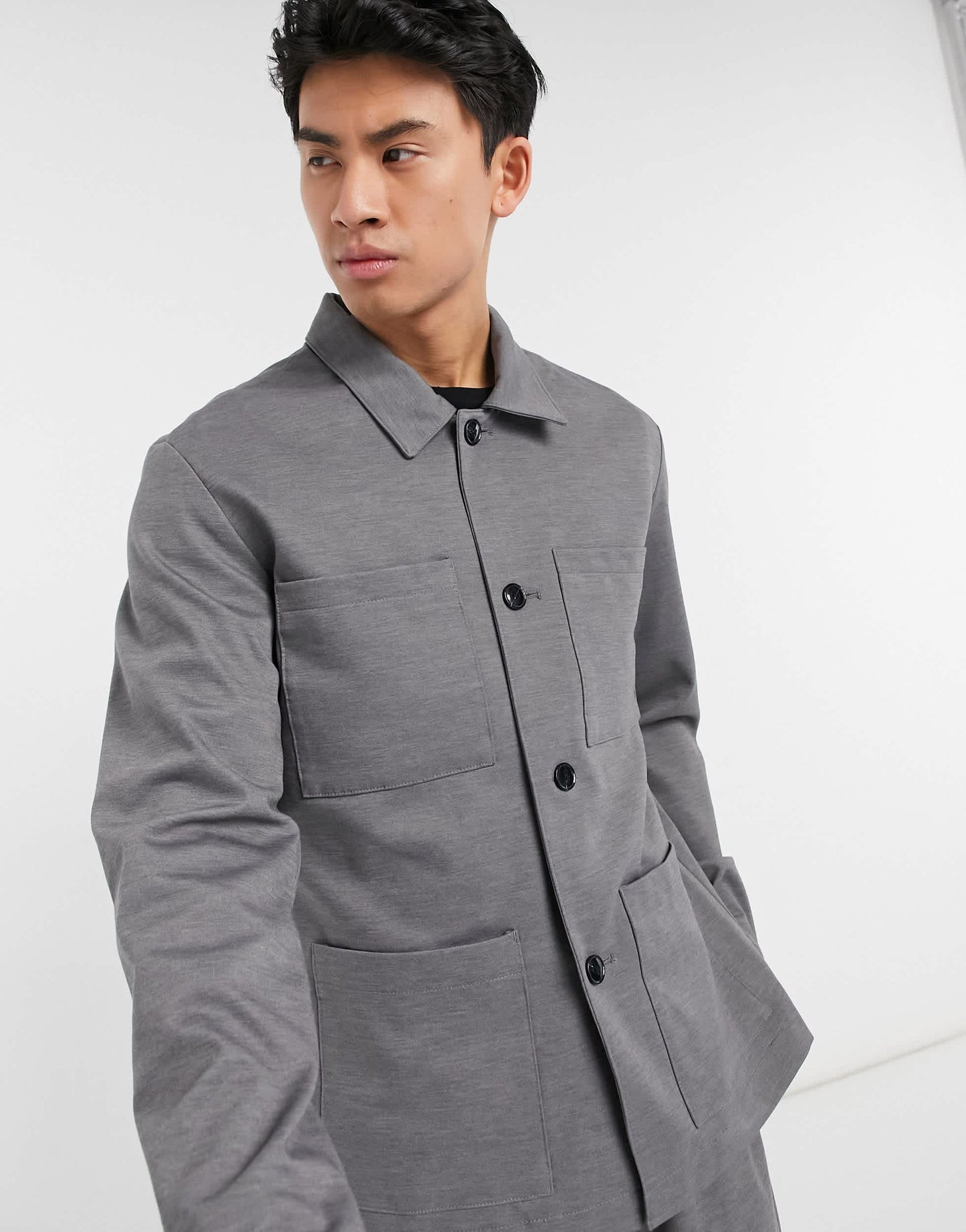 Selected Homme jersey boxy suit jacket slim fit in grey