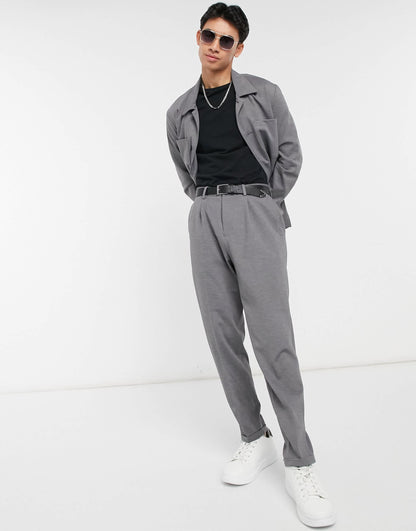 Selected Homme jersey boxy suit jacket slim fit in grey