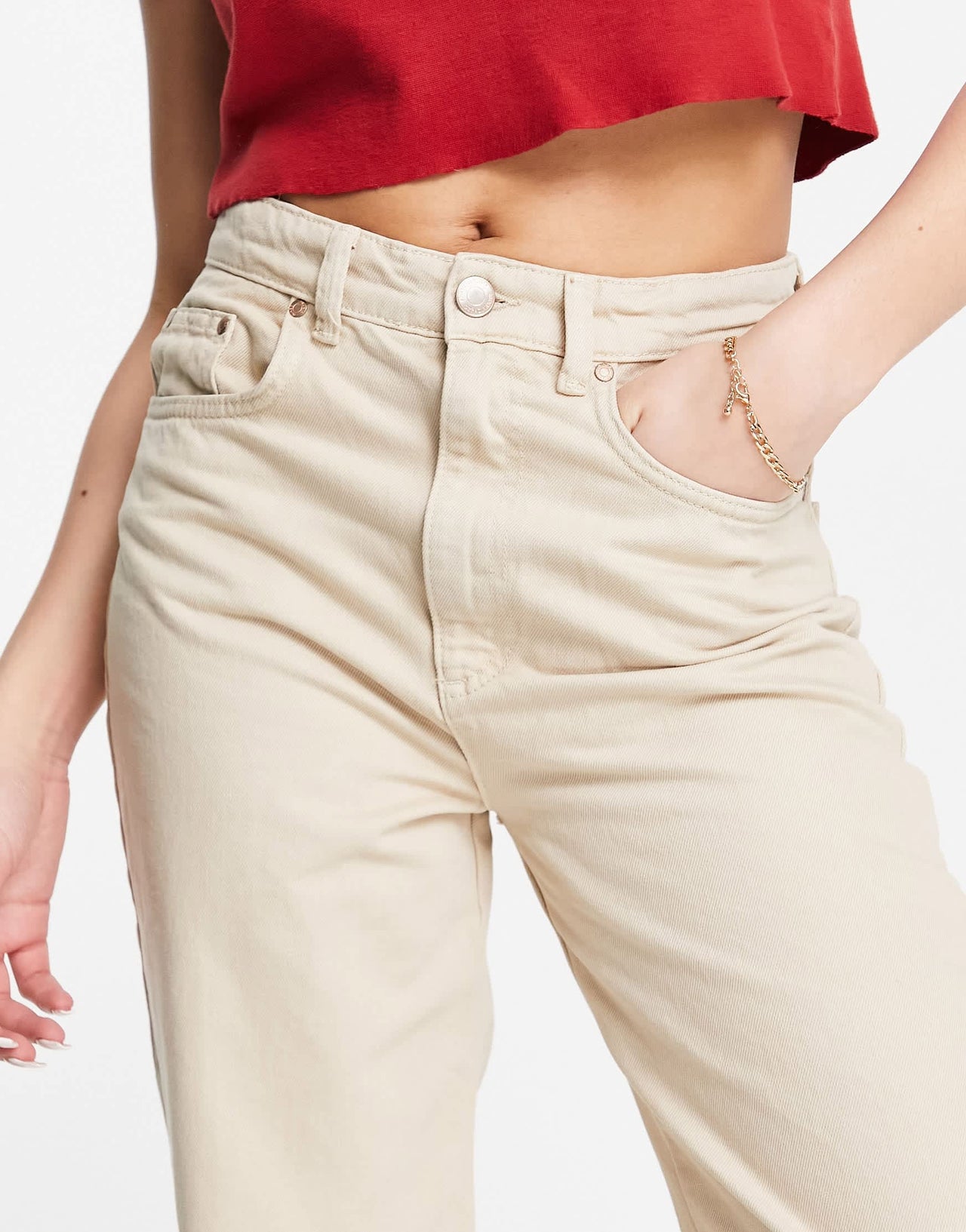 Stradivarius 90s dad jean in sand