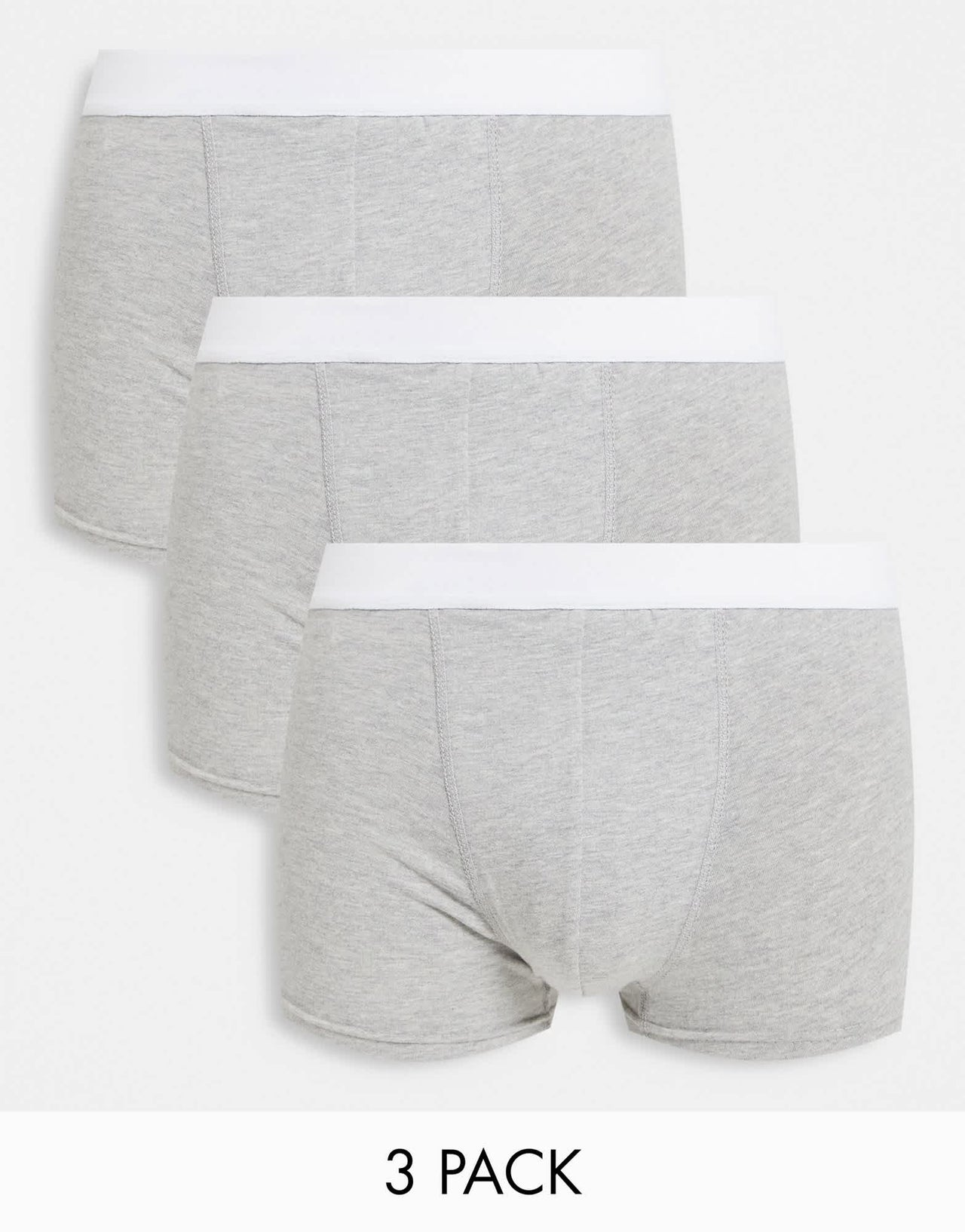 New Look 3 pack trunks in grey with white waistband
