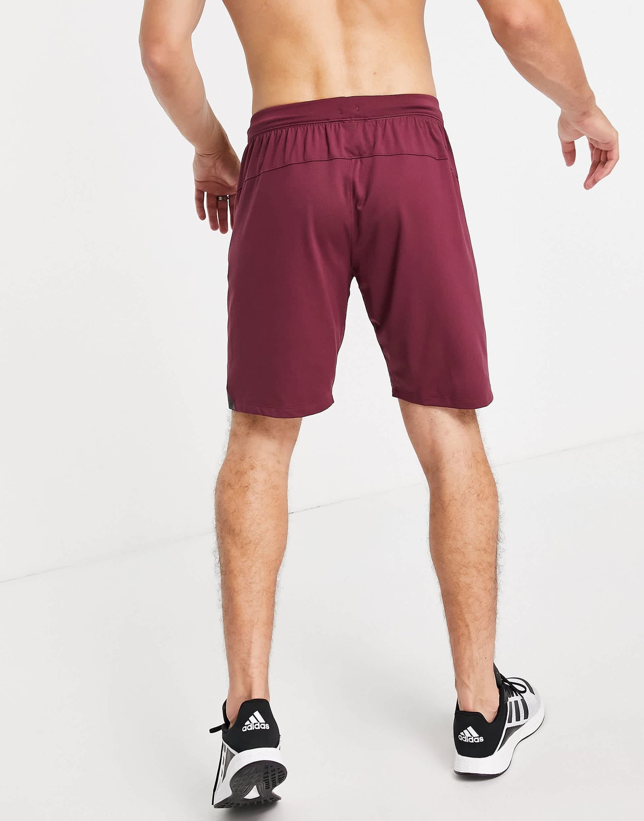 adidas Training shorts with large logo in burgandy