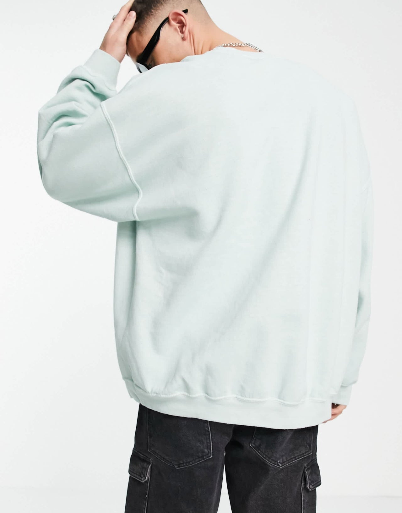 New Look sweat with Arizona print in sage overdye