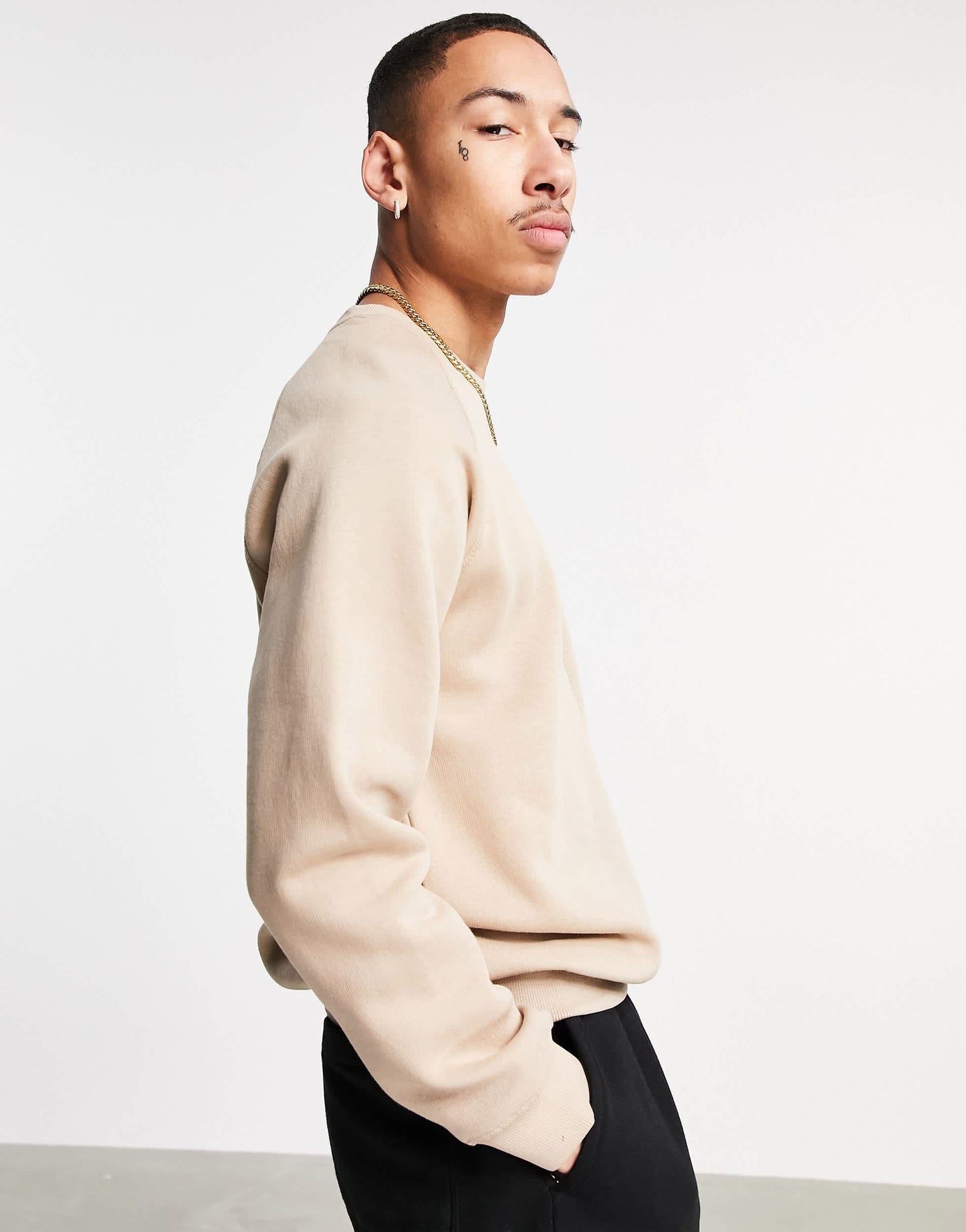 Bershka sweatshirt in stone