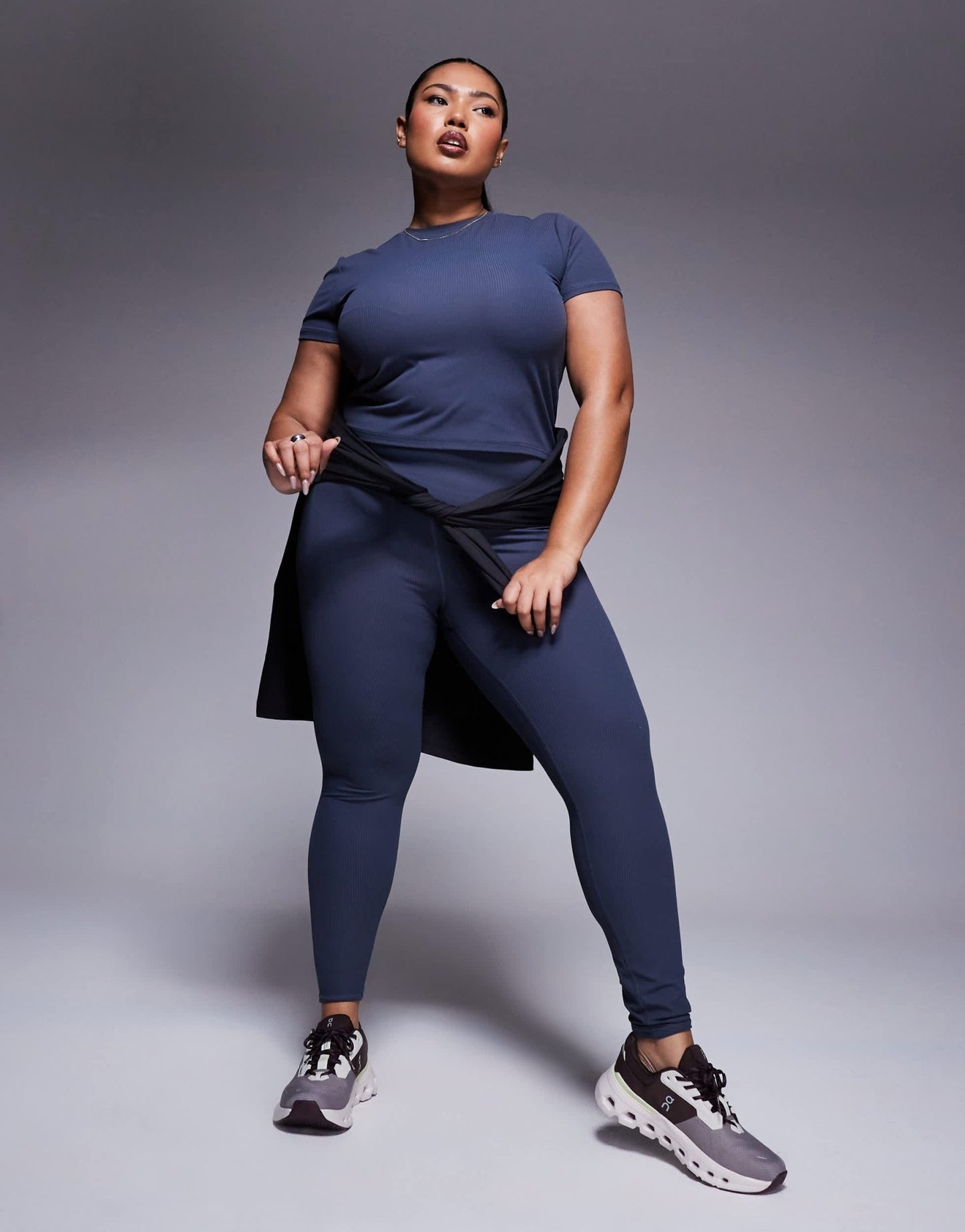 4505 Curve soft touch rib performance baby t-shirt in blue grey - ASOS Sample Sale