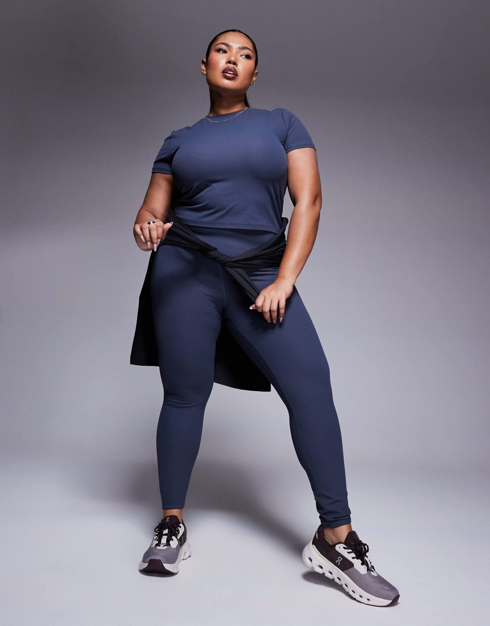 4505 Curve soft touch rib performance baby t-shirt in blue grey - ASOS Sample Sale