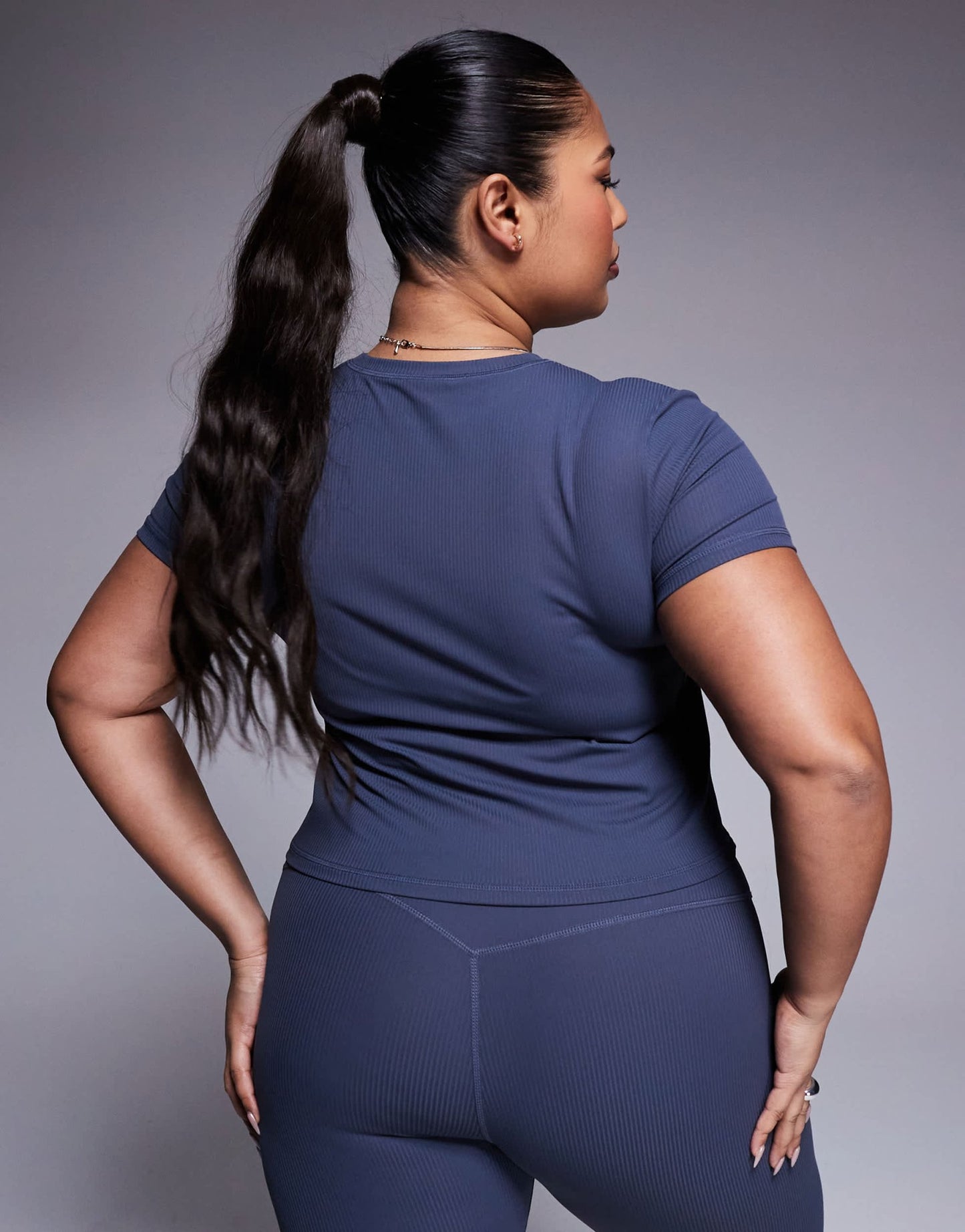 4505 Curve soft touch rib performance baby t-shirt in blue grey - ASOS Sample Sale