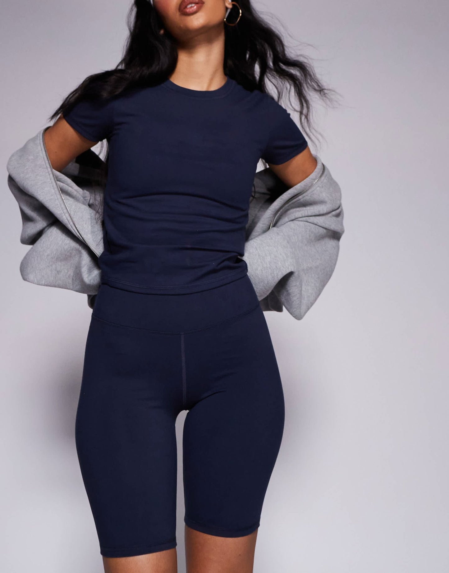 4505 Icon 8 inch soft touch legging short in midnight navy - ASOS Sample Sale
