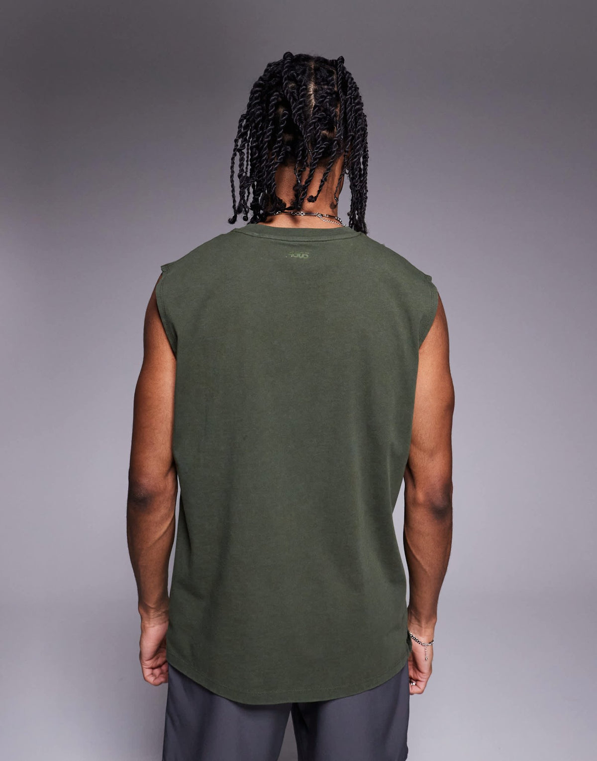 4505 Icon cotton oversized pump training tank with quick dry finish in khaki - ASOS Sample Sale