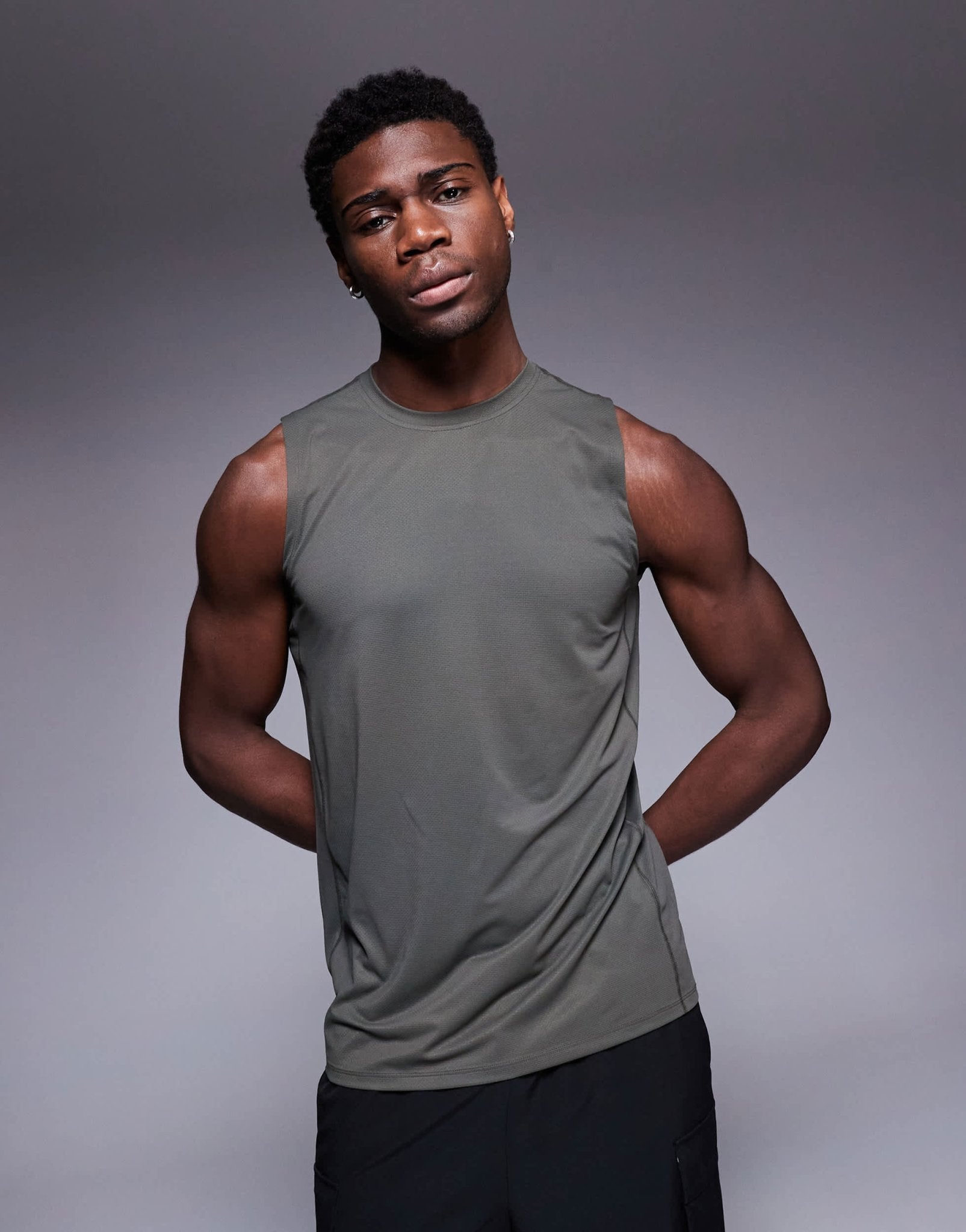4505 Icon quick dry mesh training tank in dark green - ASOS Sample Sale