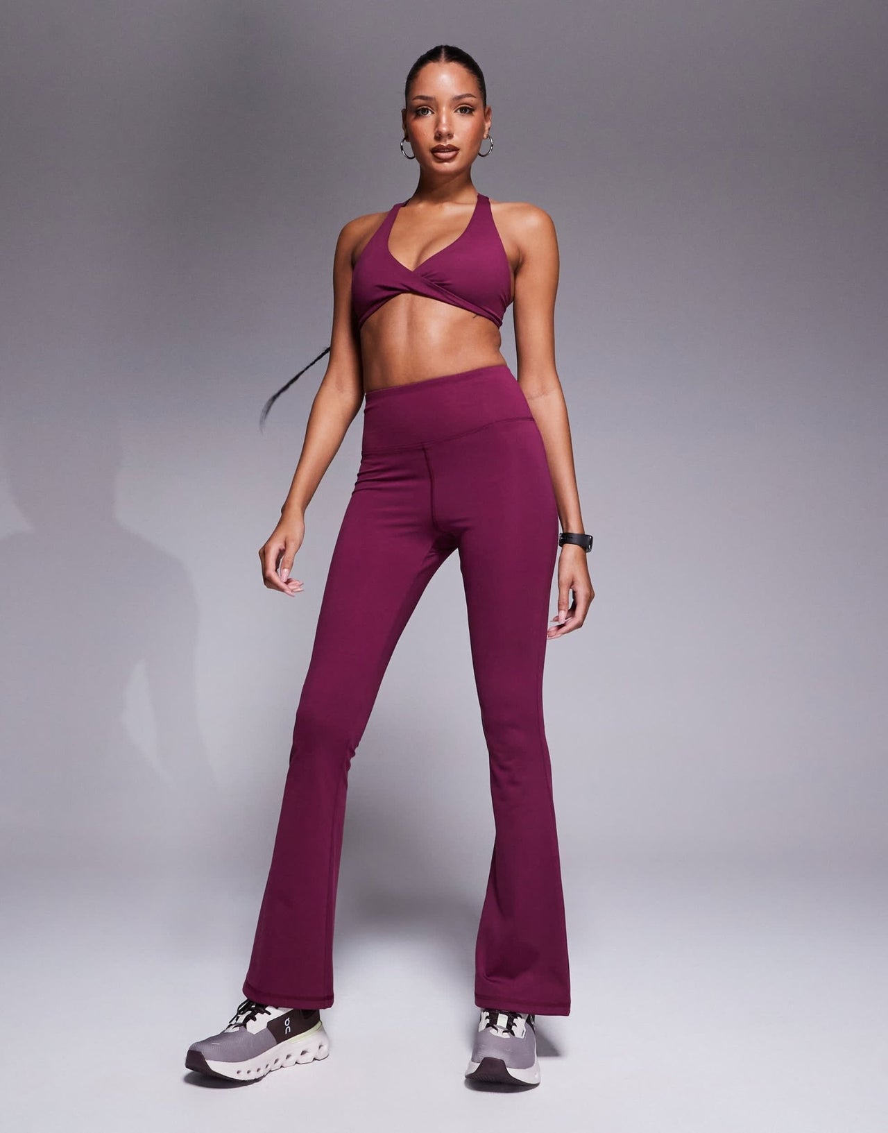 4505 Icon soft touch high waist slim kick yoga legging in mulberry - ASOS Sample Sale