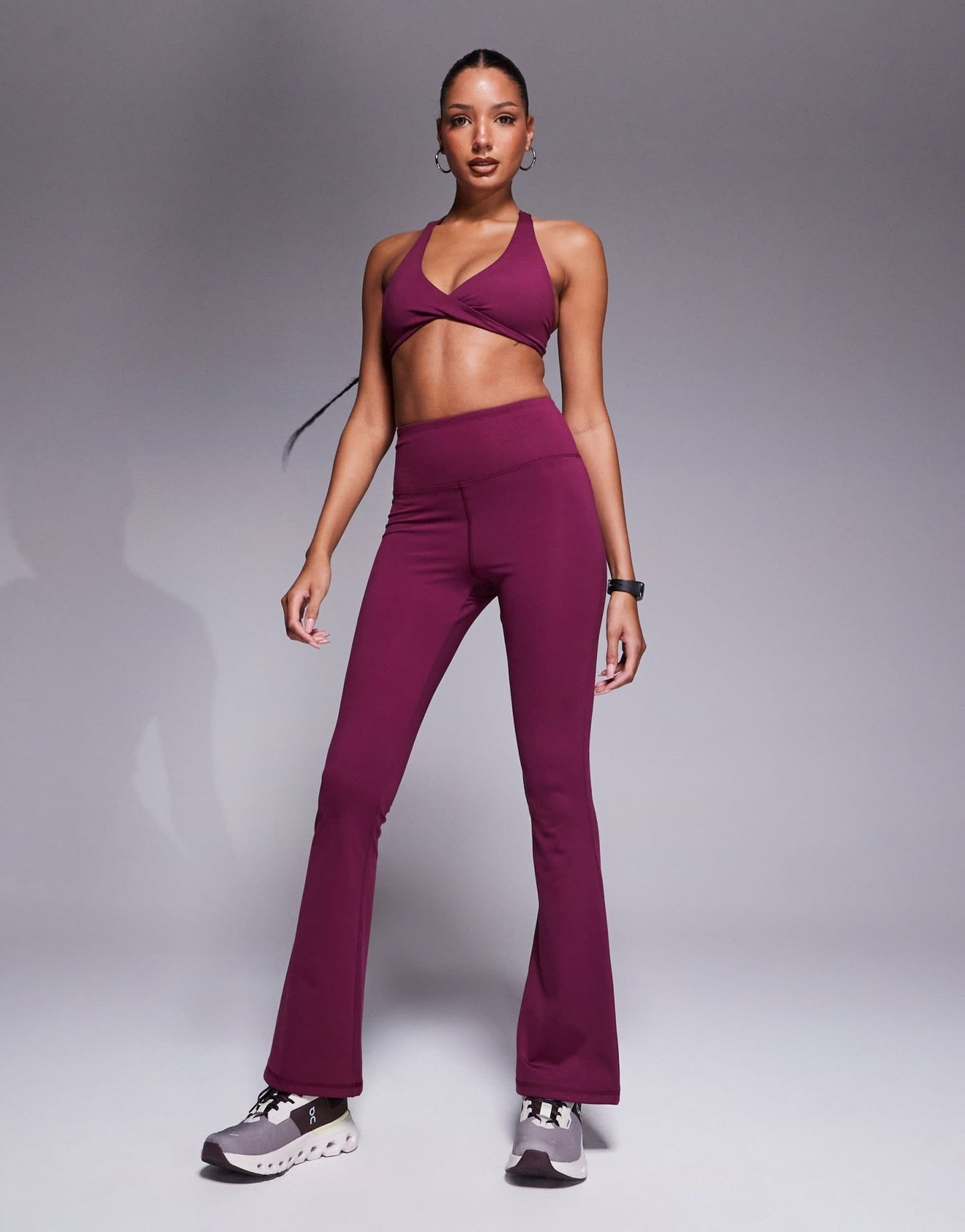 4505 Icon soft touch high waist slim kick yoga legging in mulberry - ASOS Sample Sale