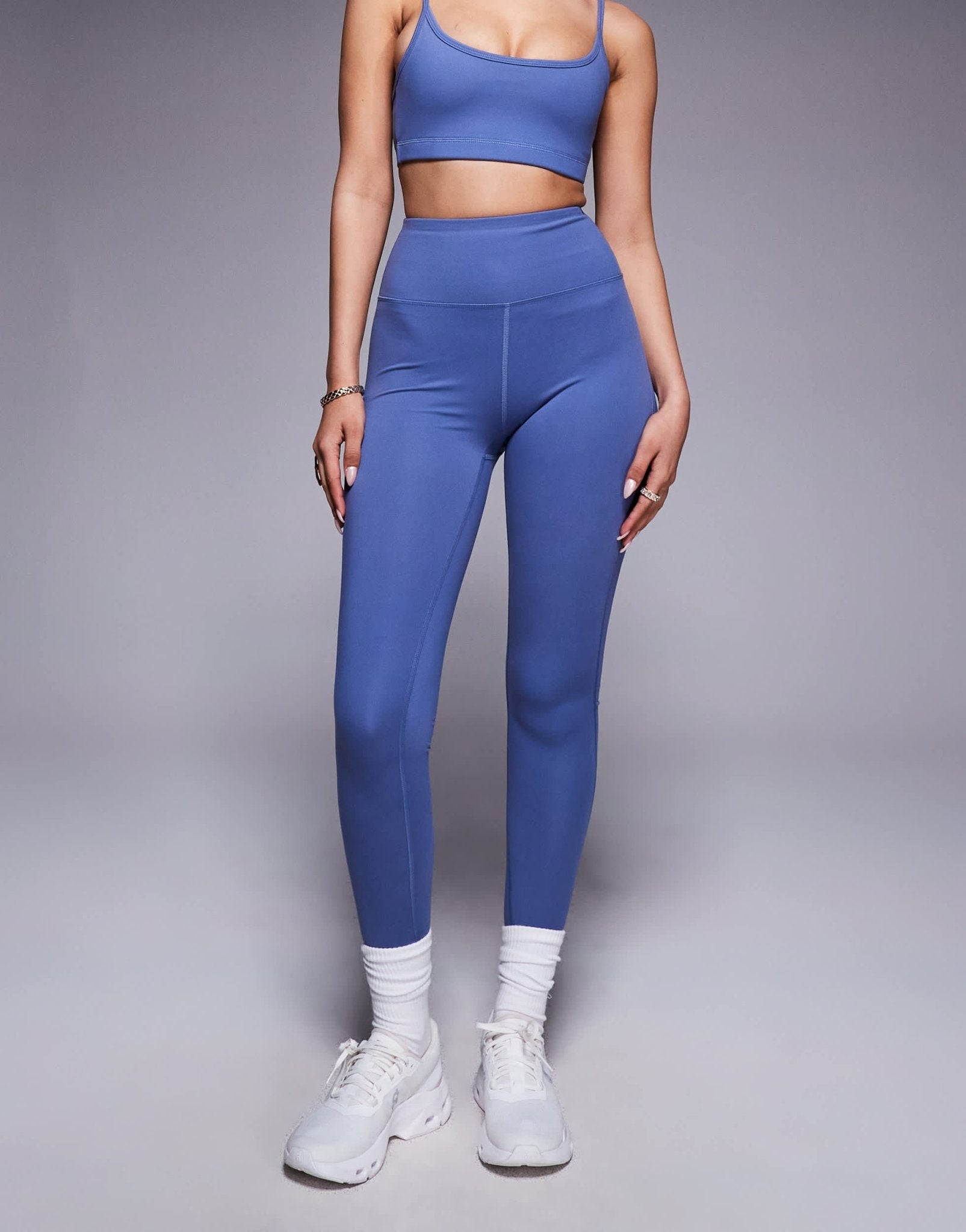 4505 Icon soft touch high waist yoga legging in china blue - ASOS Sample Sale