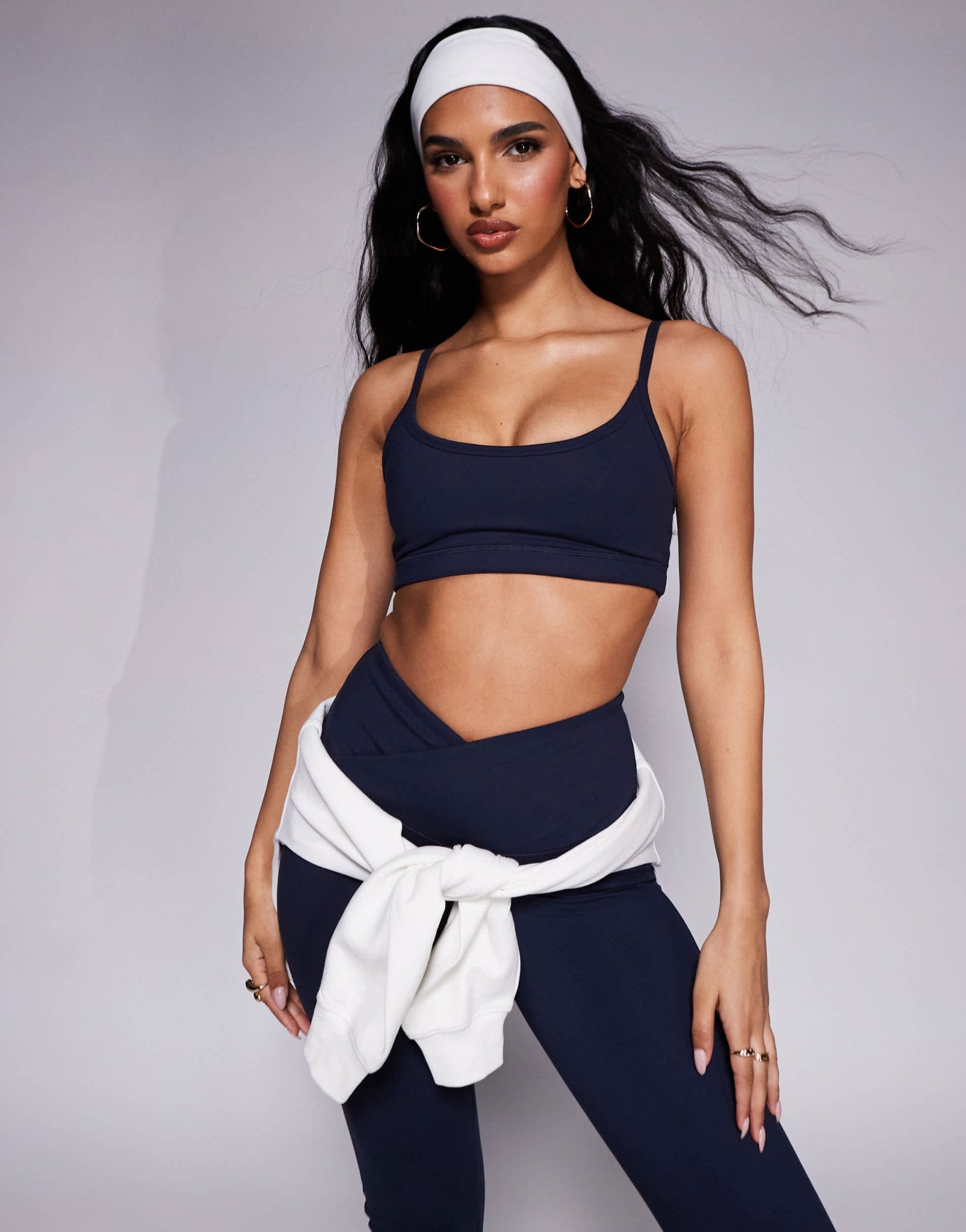 4505 Icon soft touch light support sports bra with adjustable straps in midnight navy - ASOS Sample Sale