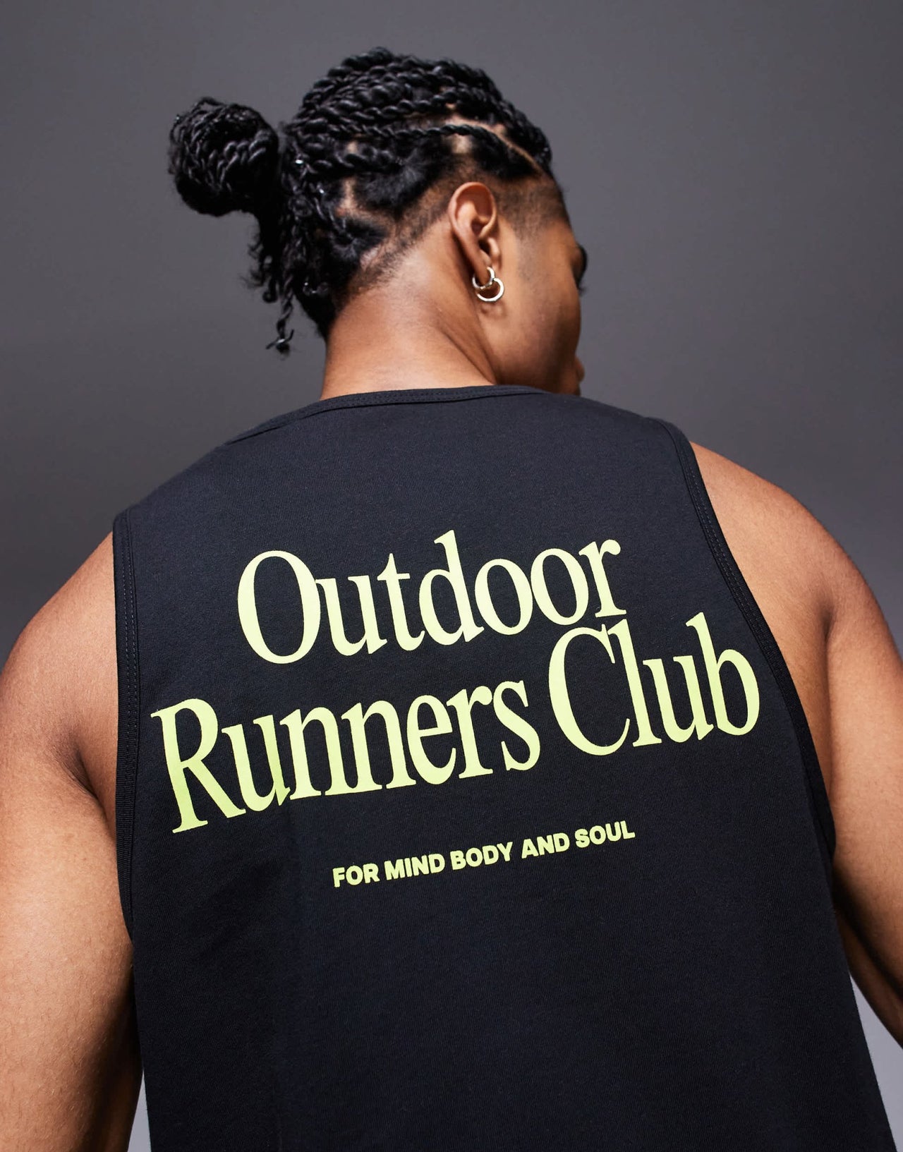 4505 Outdoor Runner back print cotton vest with quick dry finish in black - ASOS Sample Sale