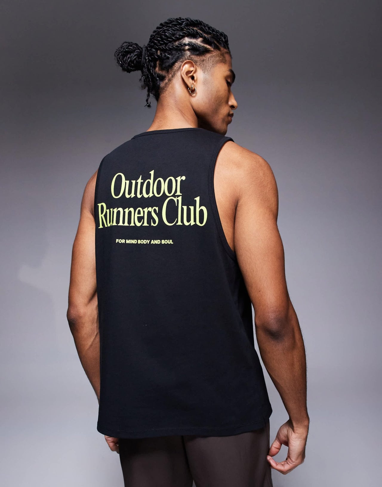 4505 Outdoor Runner back print cotton vest with quick dry finish in black - ASOS Sample Sale