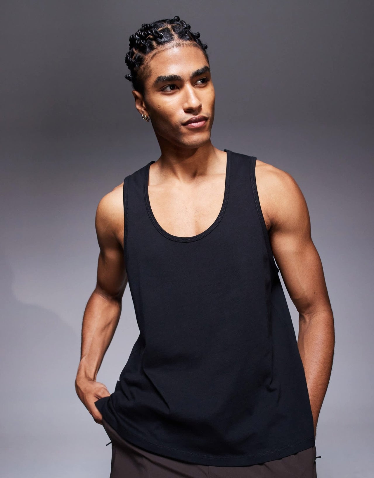 4505 Outdoor Runner back print cotton vest with quick dry finish in black - ASOS Sample Sale