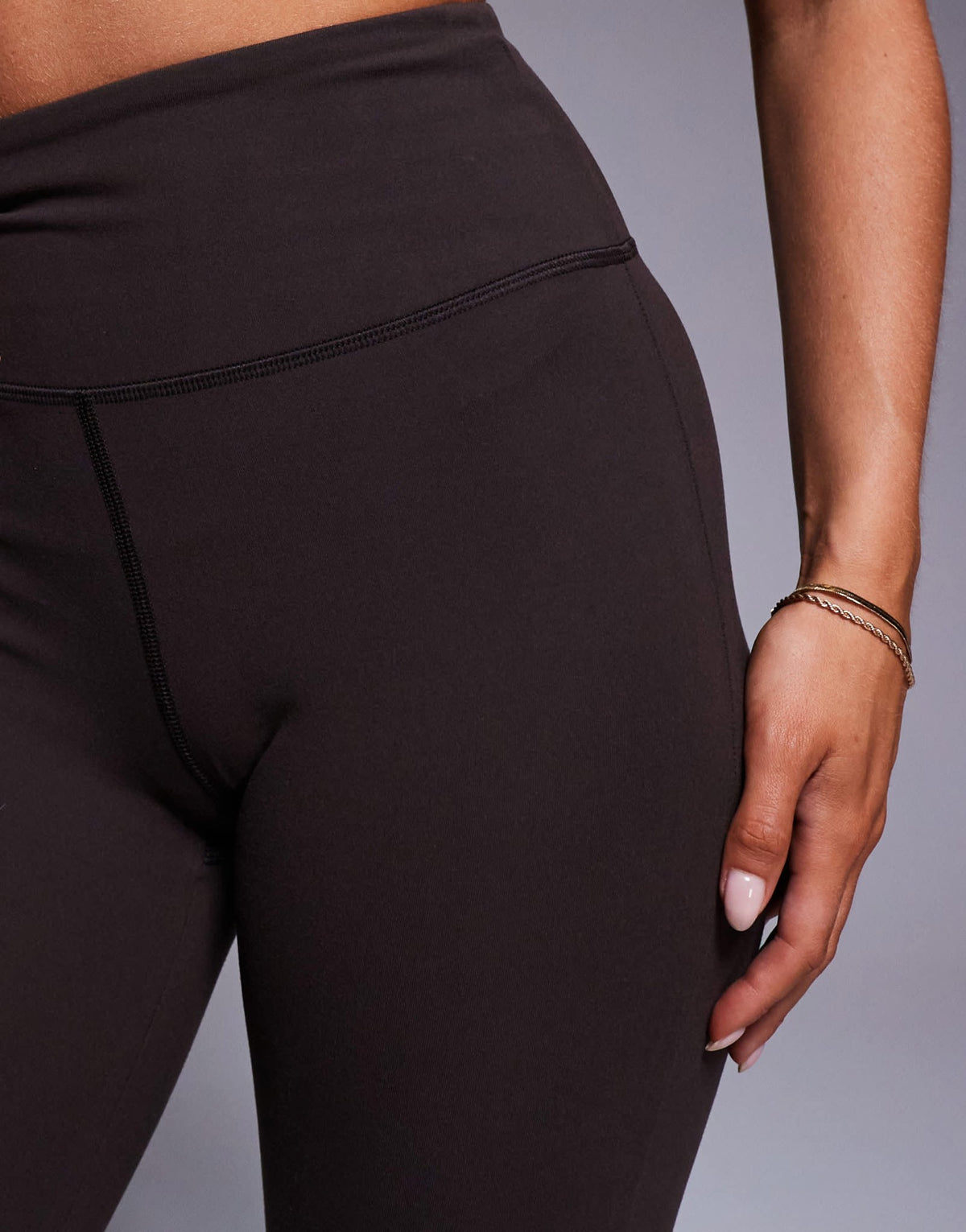 4505 Petite Icon soft touch high waist slim kick yoga legging in chocolate - ASOS Sample Sale