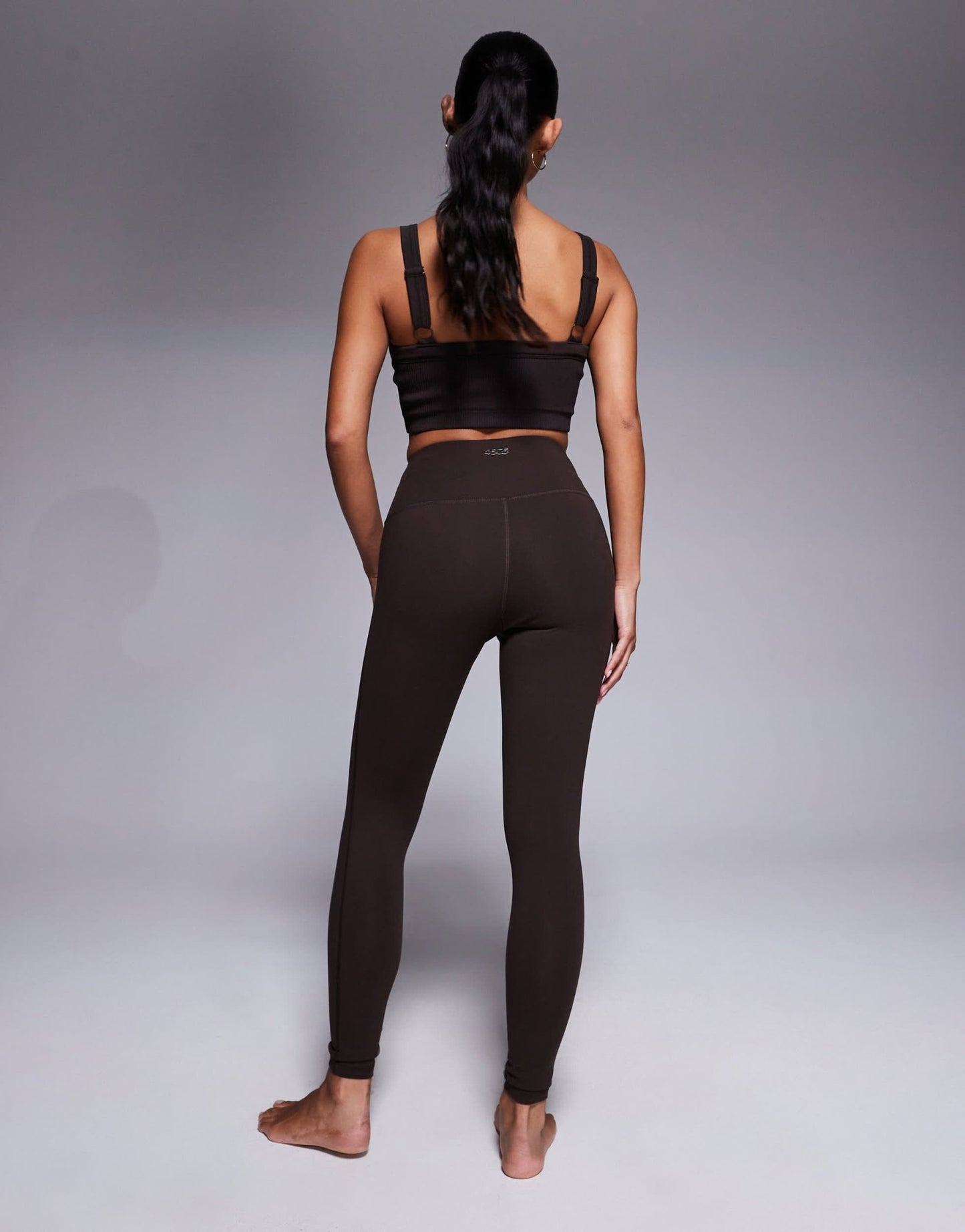 4505 Petite Icon soft touch high waist yoga legging in chocolate - ASOS Sample Sale