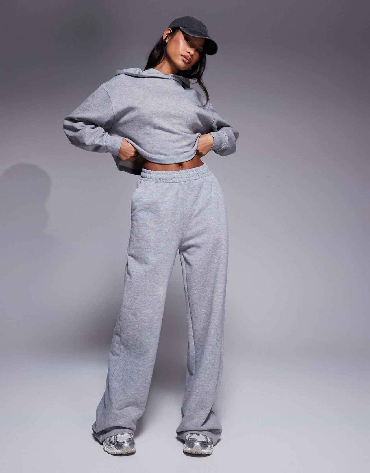 4505 quick dry heavyweight cropped training hoodie in grey marl - ASOS Sample Sale