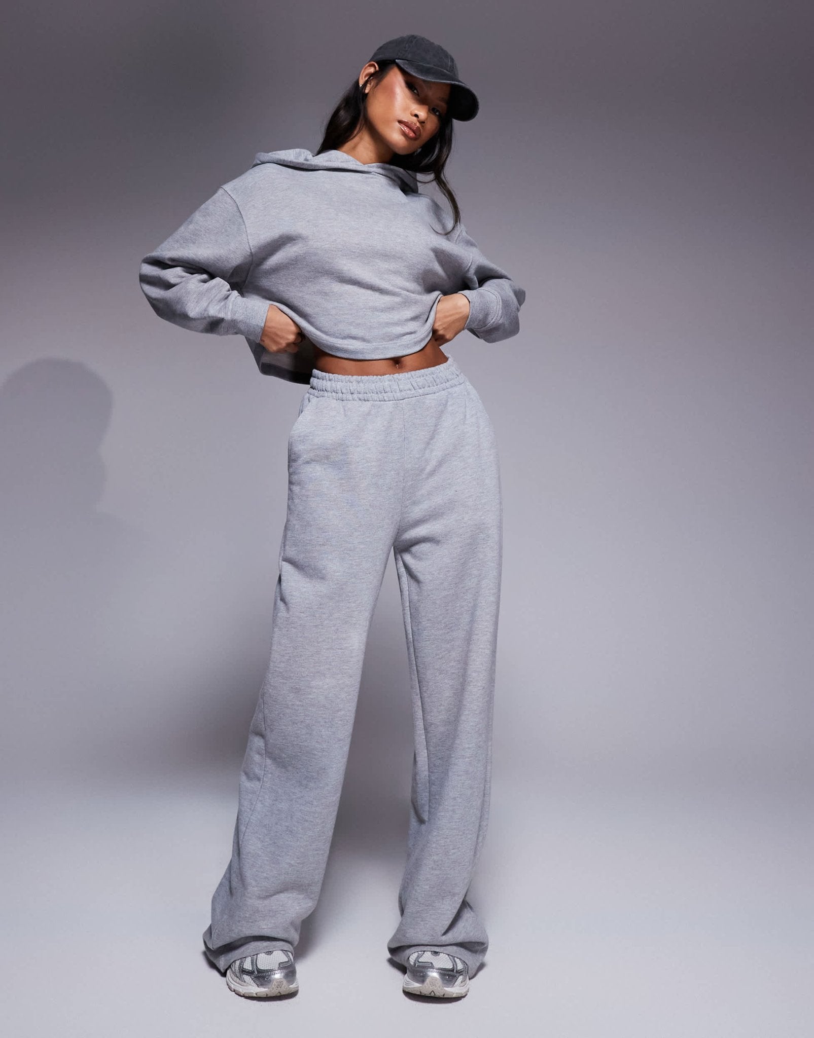 4505 quick dry heavyweight cropped training hoodie in grey marl - ASOS Sample Sale